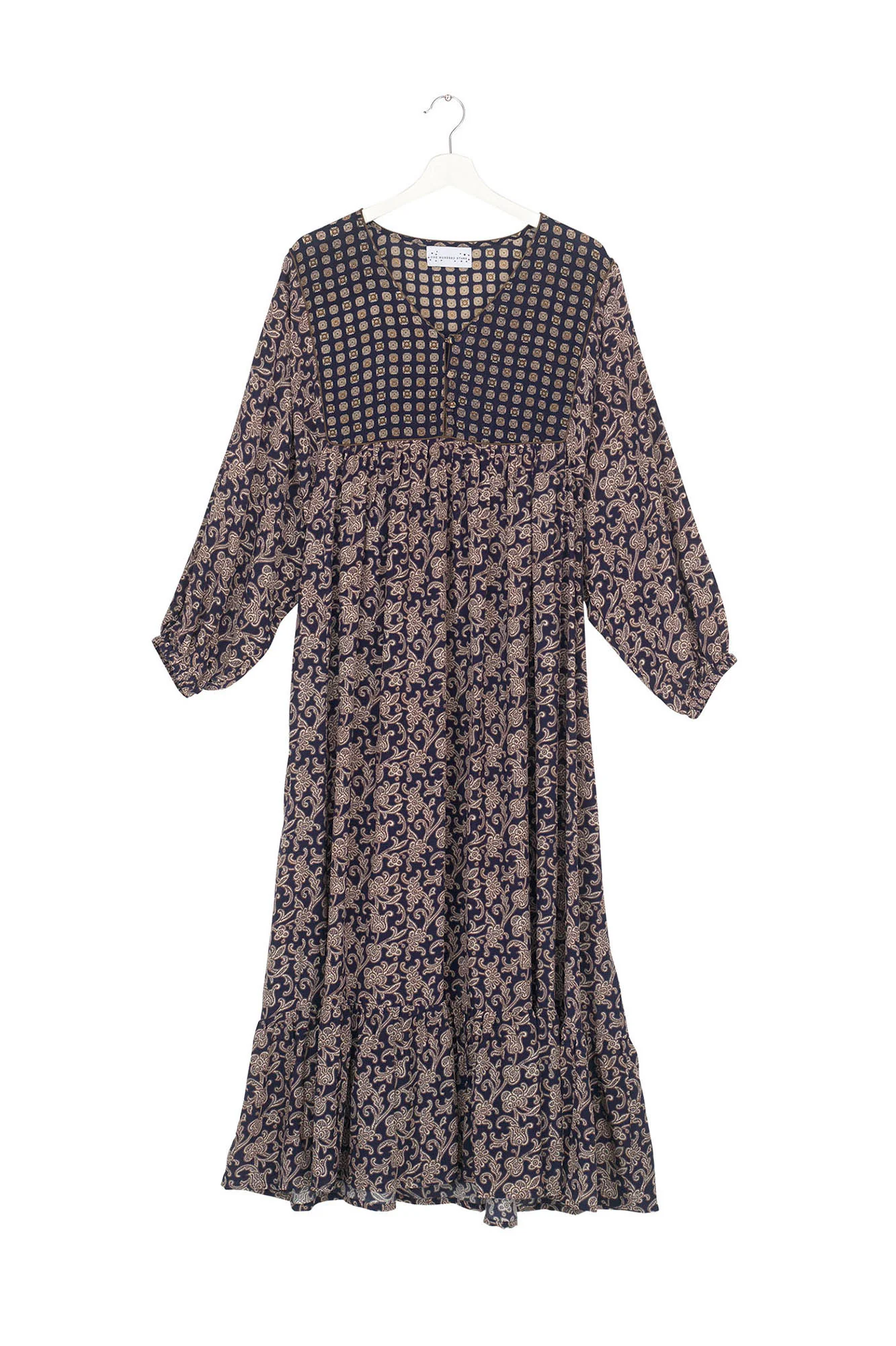 Floral Paisley Blue Boho Dress - Image 5