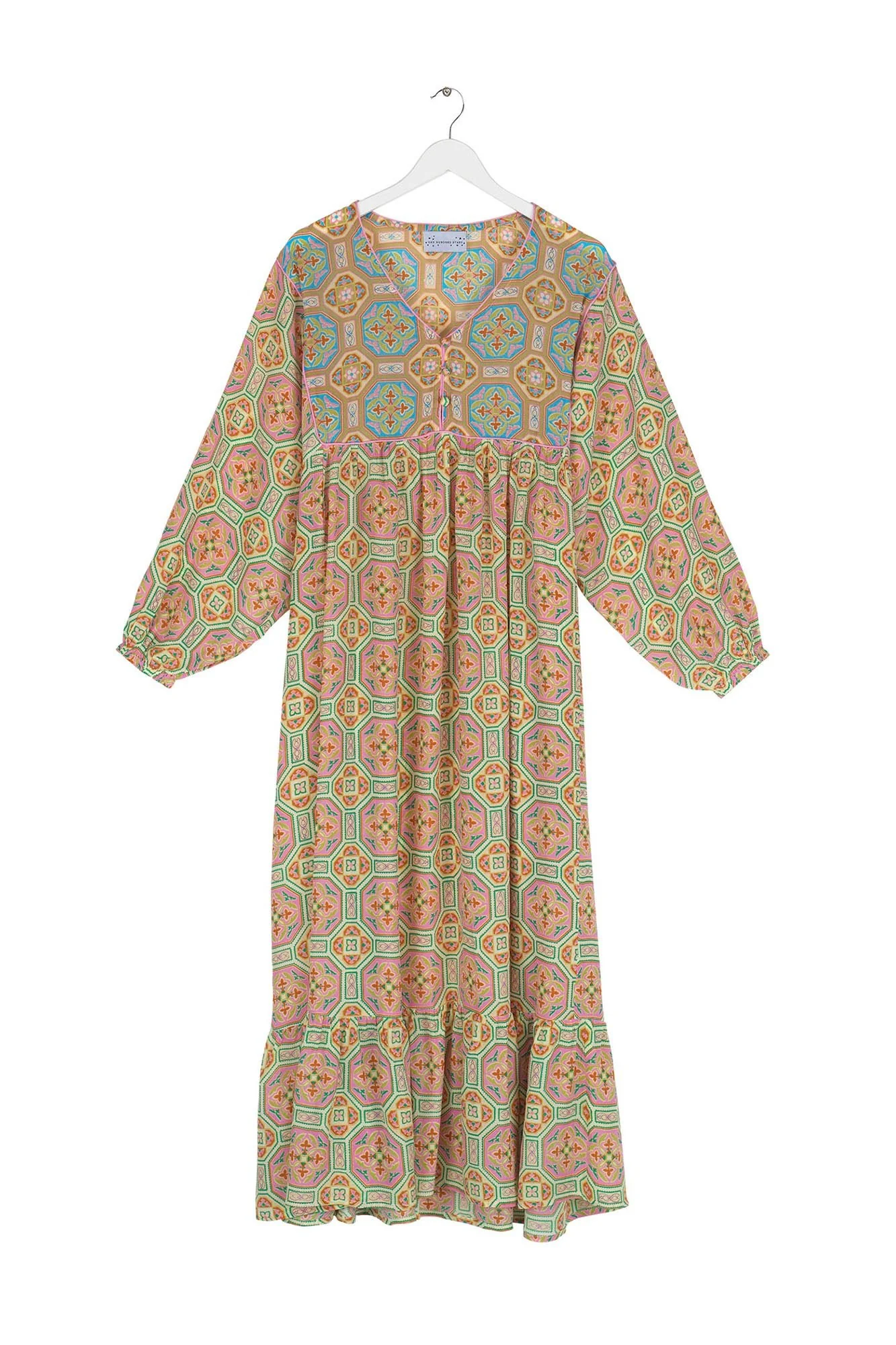 Vintage Tiles Pink Boho Dress - Image 6
