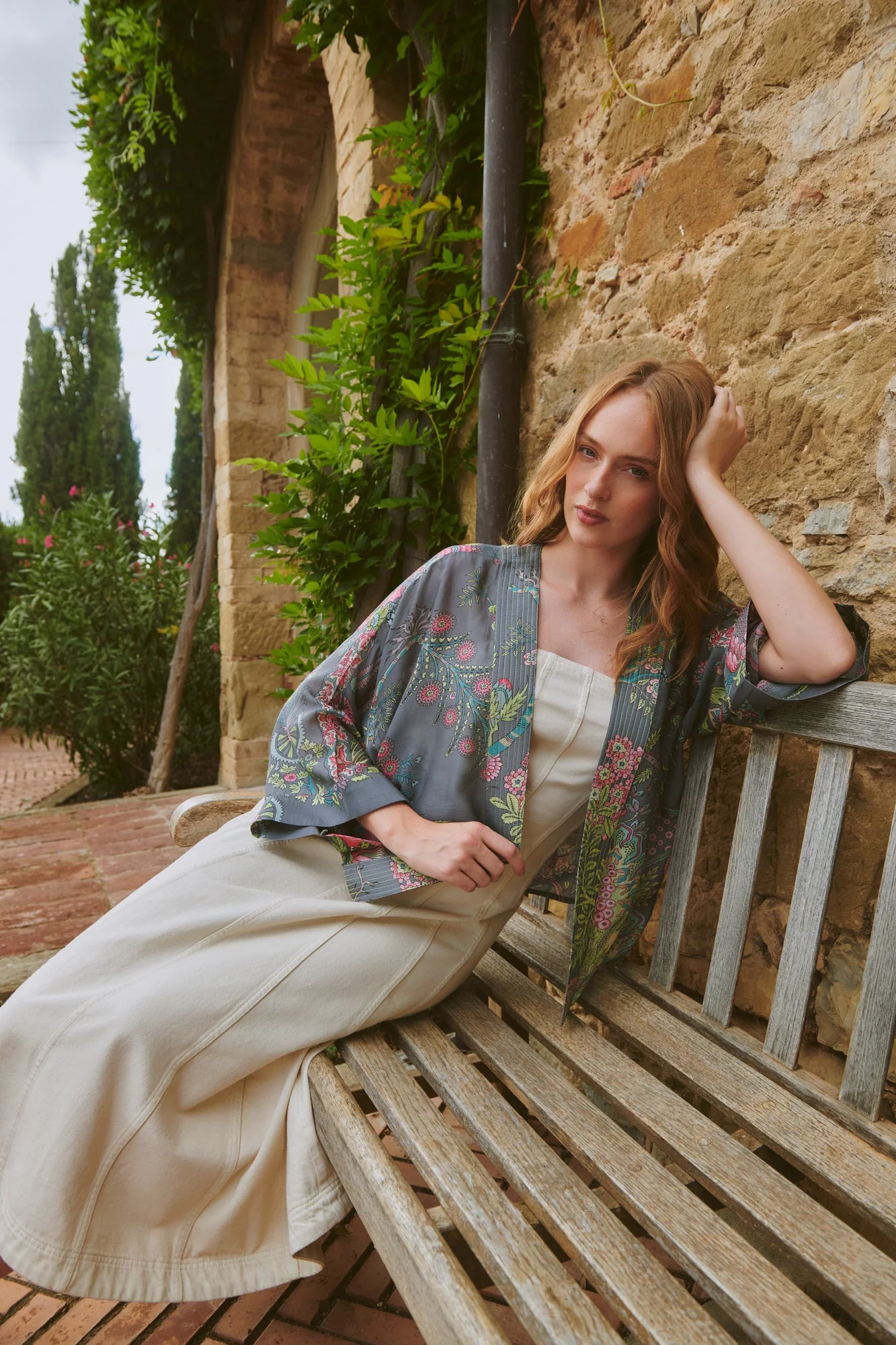 Boho Garden Grey Kimono - Image 2