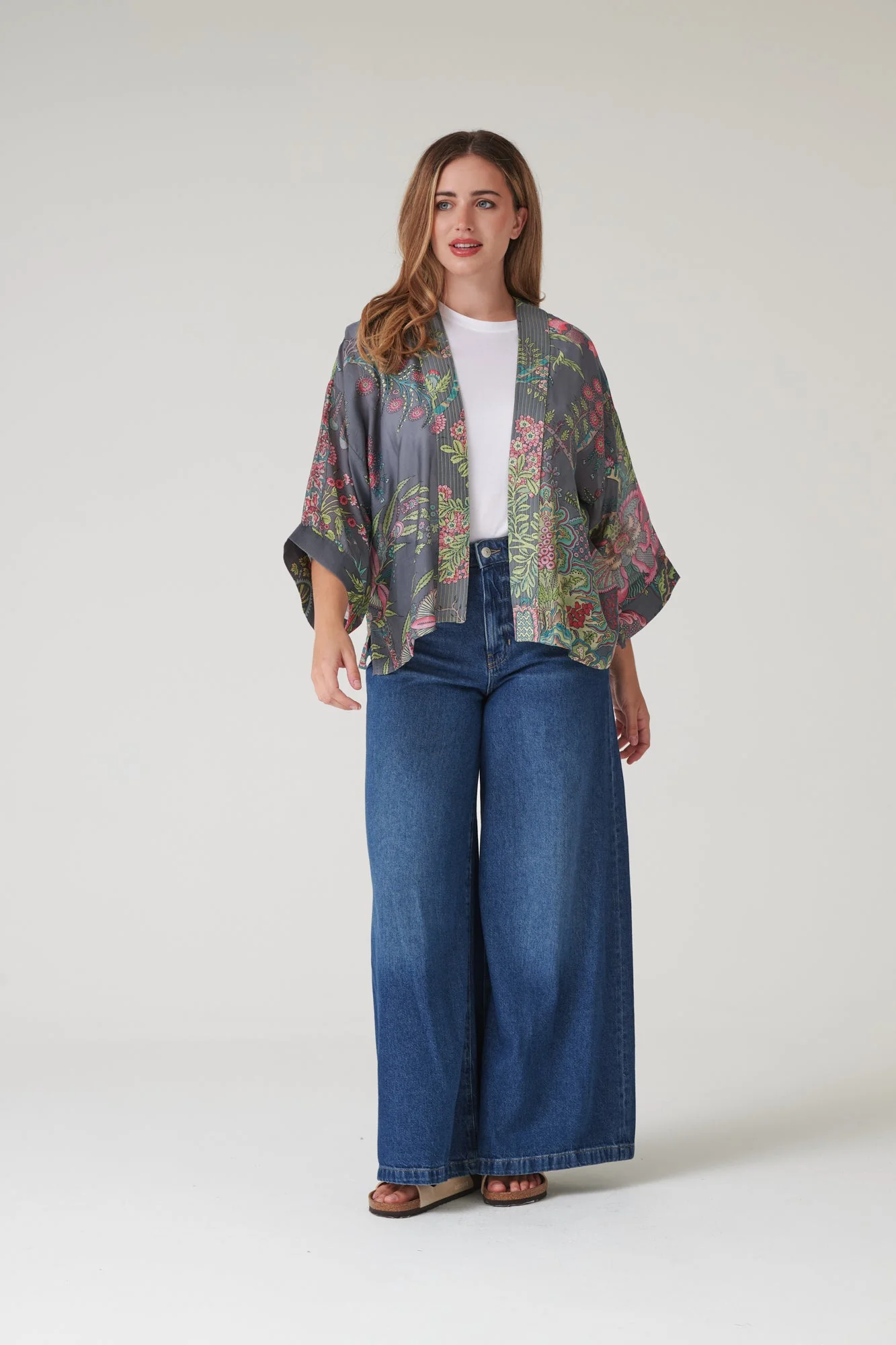 Boho Garden Grey Kimono - Image 3