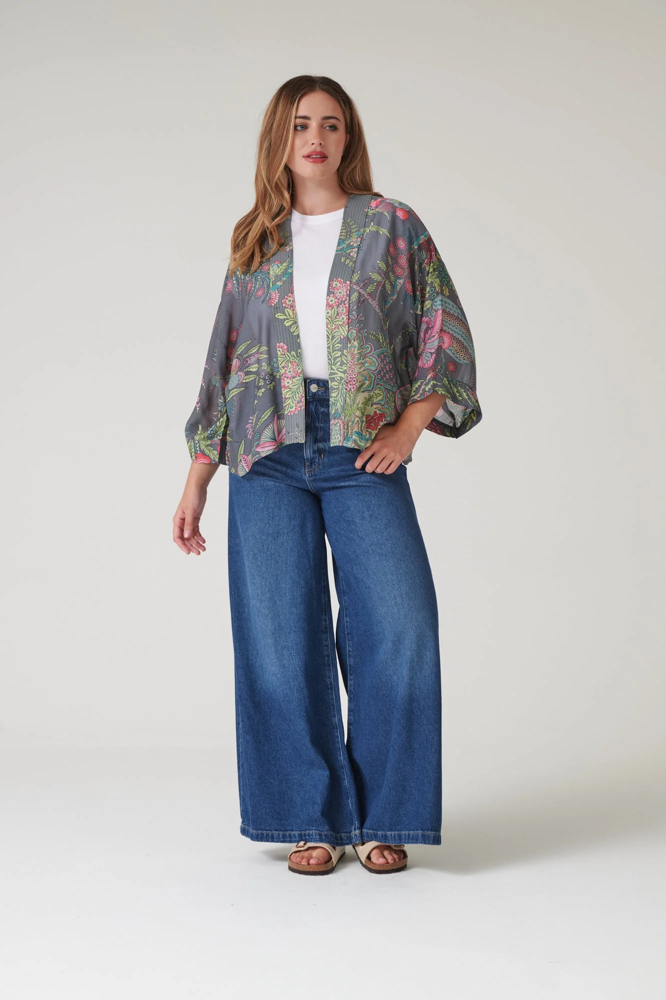 Boho Garden Grey Kimono - Image 4