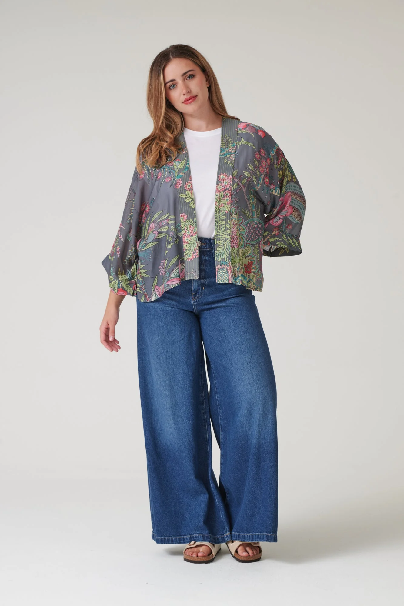 Boho Garden Grey Kimono - Image 5