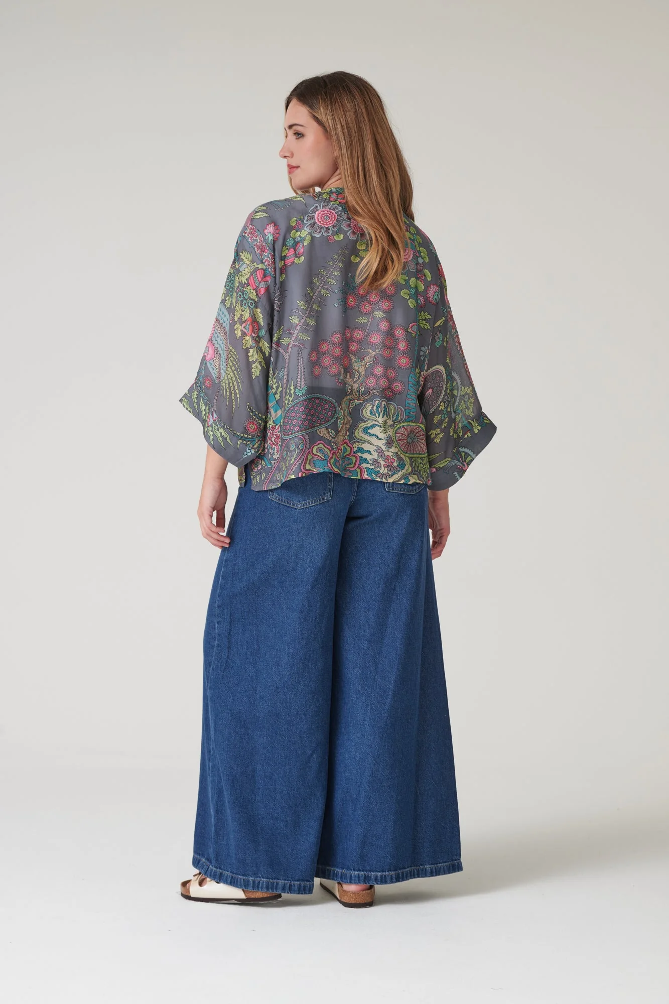 Boho Garden Grey Kimono - Image 6