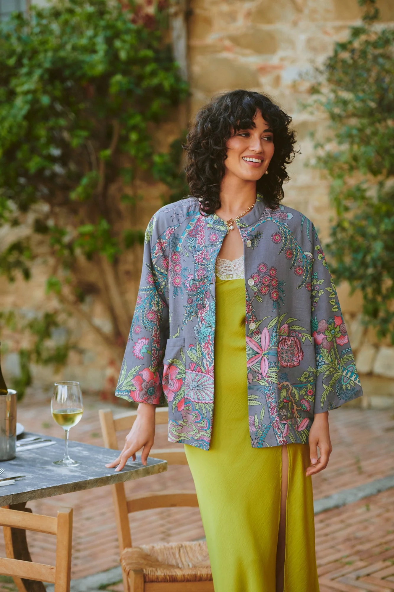 Boho Garden Grey Summer Jacket