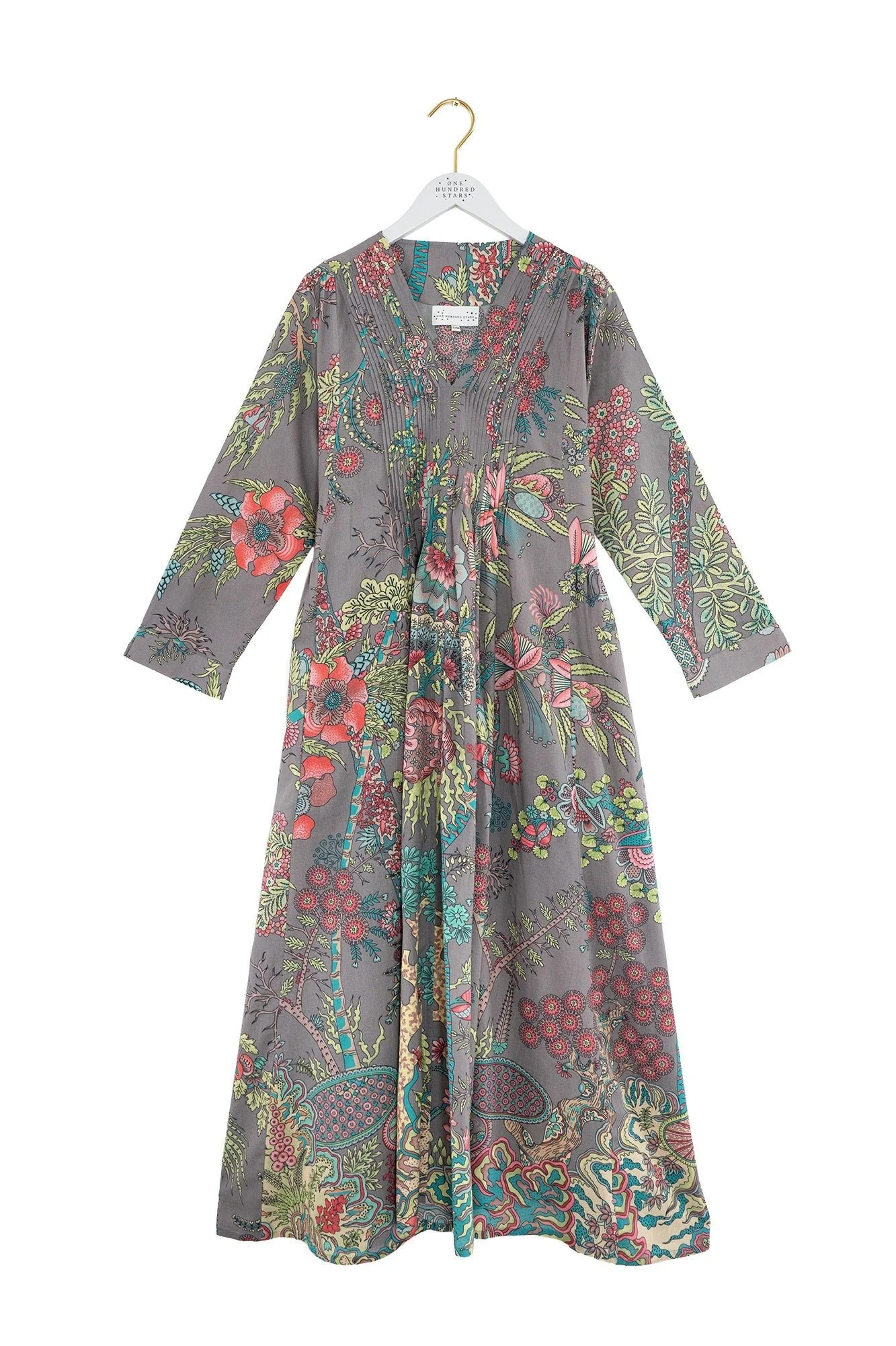 Boho Garden Grey Pinch Pleat Dress - Image 6