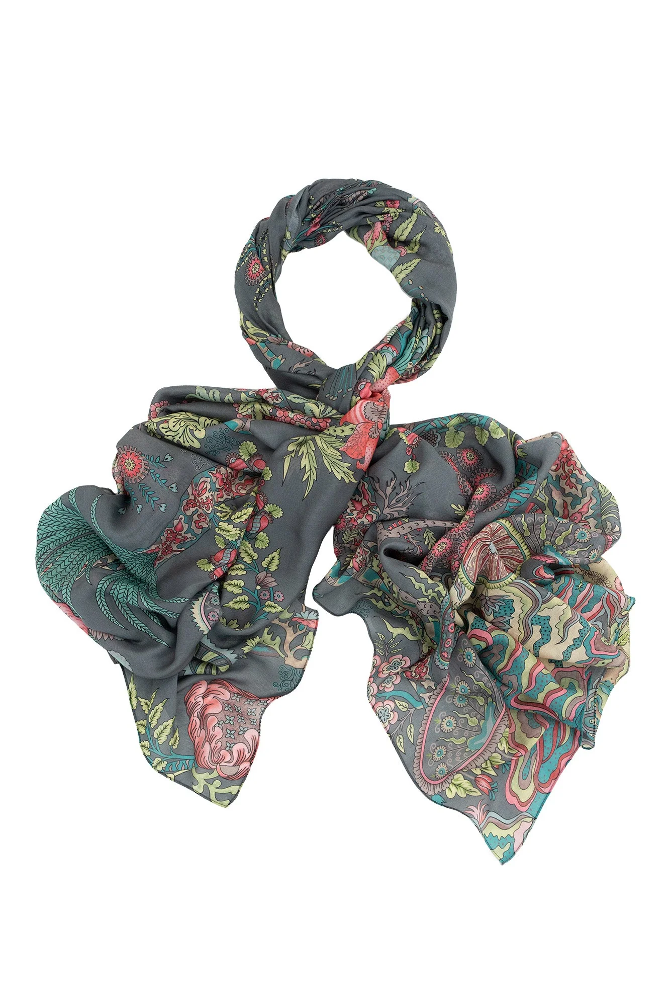 Boho Garden Grey Scarf - Image 2