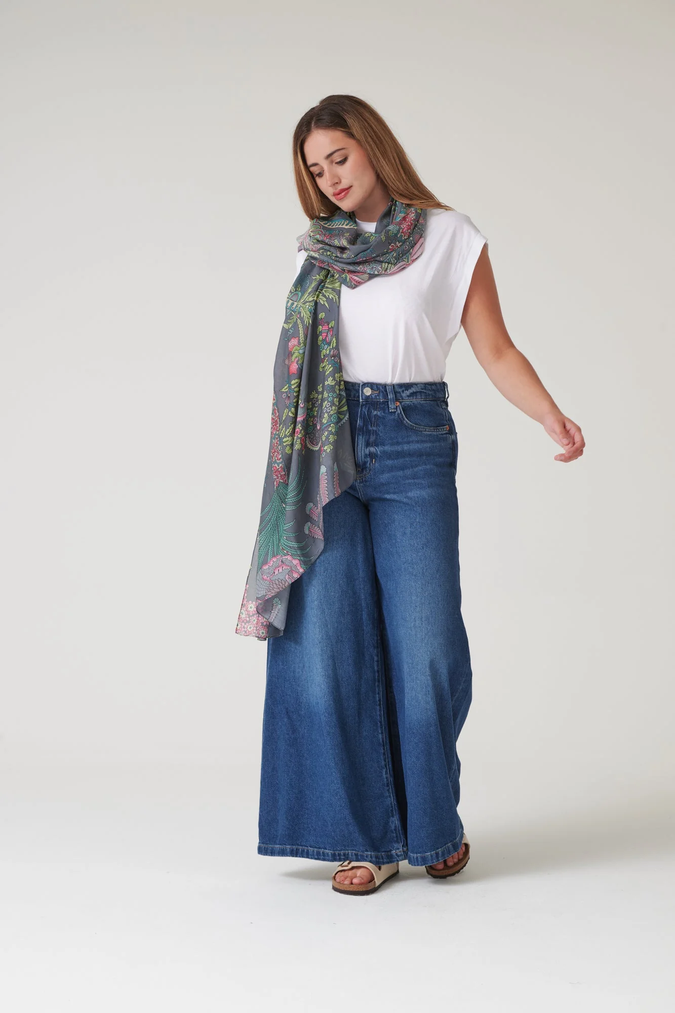 Boho Garden Grey Scarf - Image 5