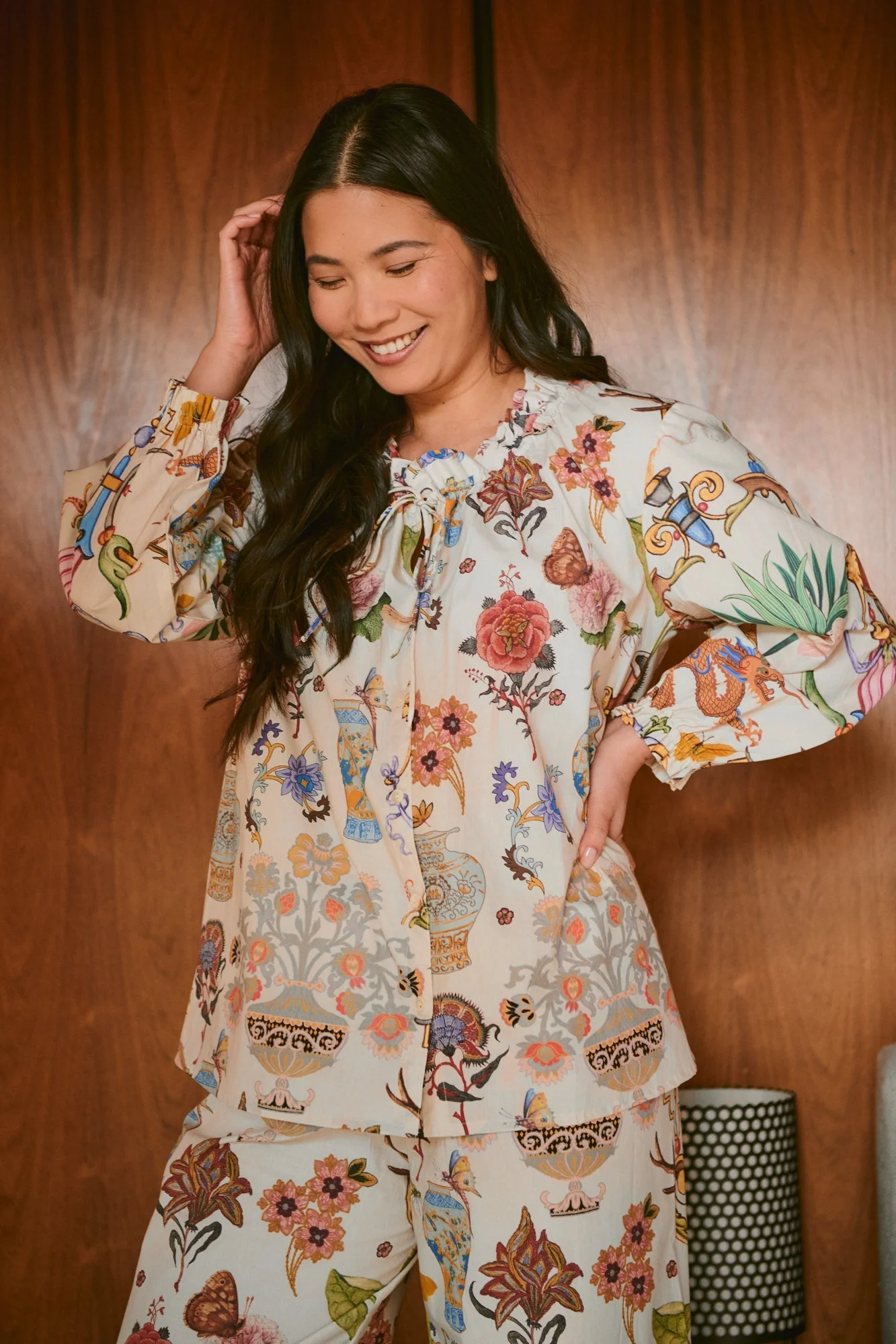 Cornucopia Ivory Poplin Pyjama Set - Image 3