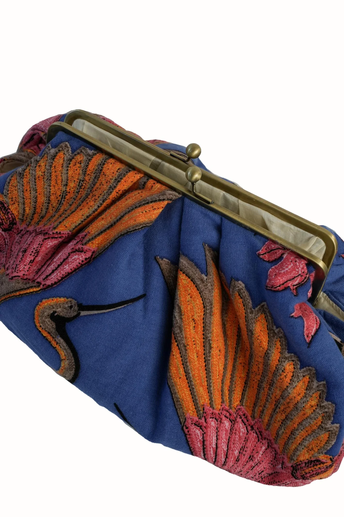 Crane Cobalt Kiss Lock Clutch Bag - Image 2