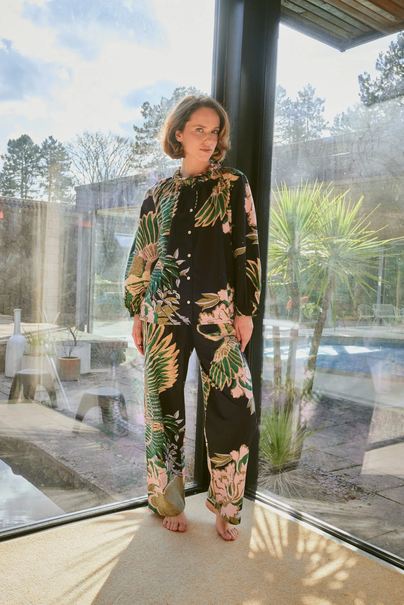 Crane Emerald Poplin Pyjama Set - Image 2