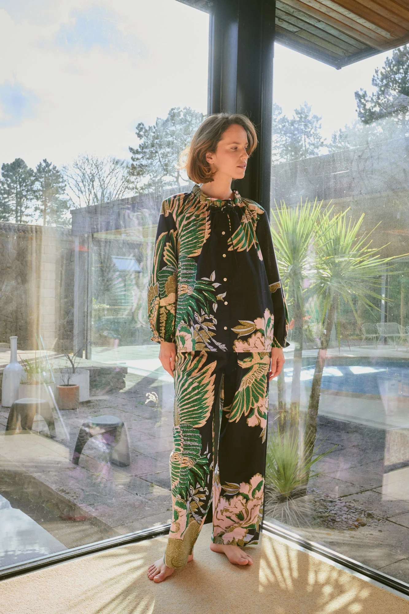 Crane Emerald Poplin Pyjama Set - Image 4