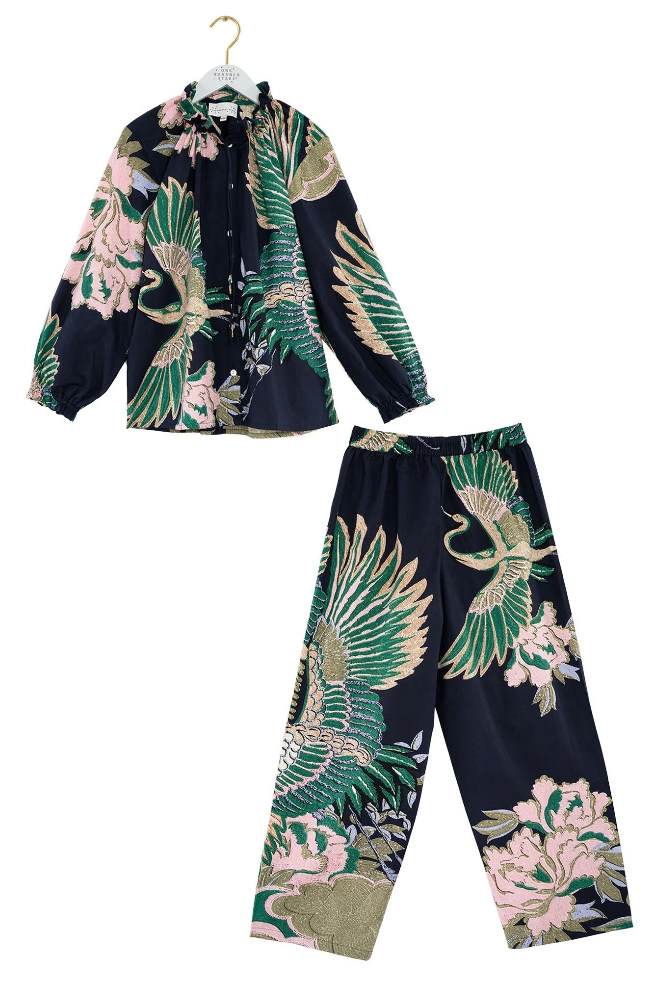 Crane Emerald Poplin Pyjama Set - Image 7
