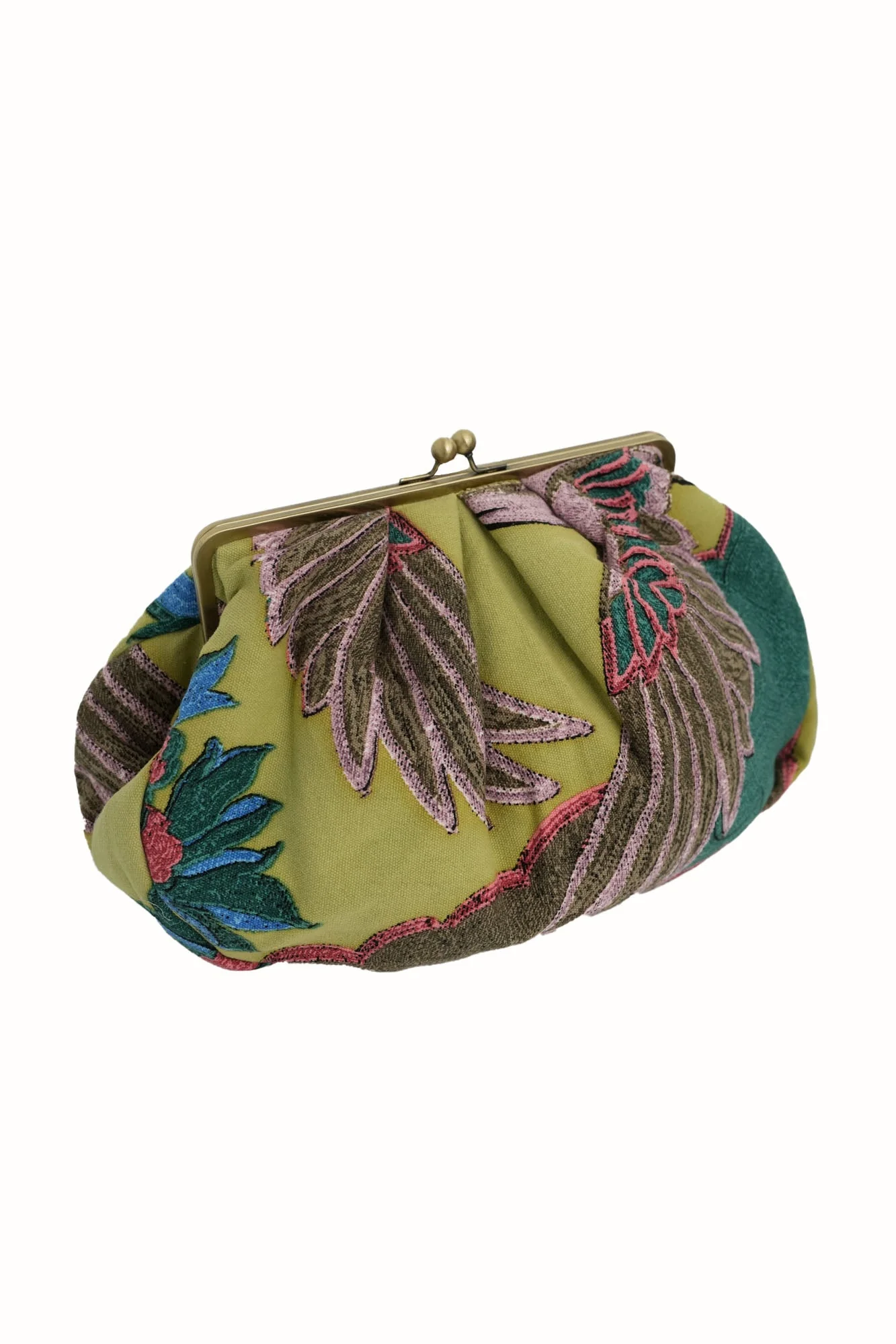 Crane Olive Kiss Lock Clutch Bag - Image 3