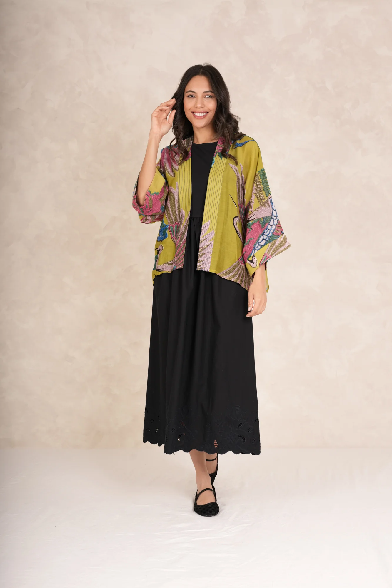 Crane Olive Kimono - Image 2