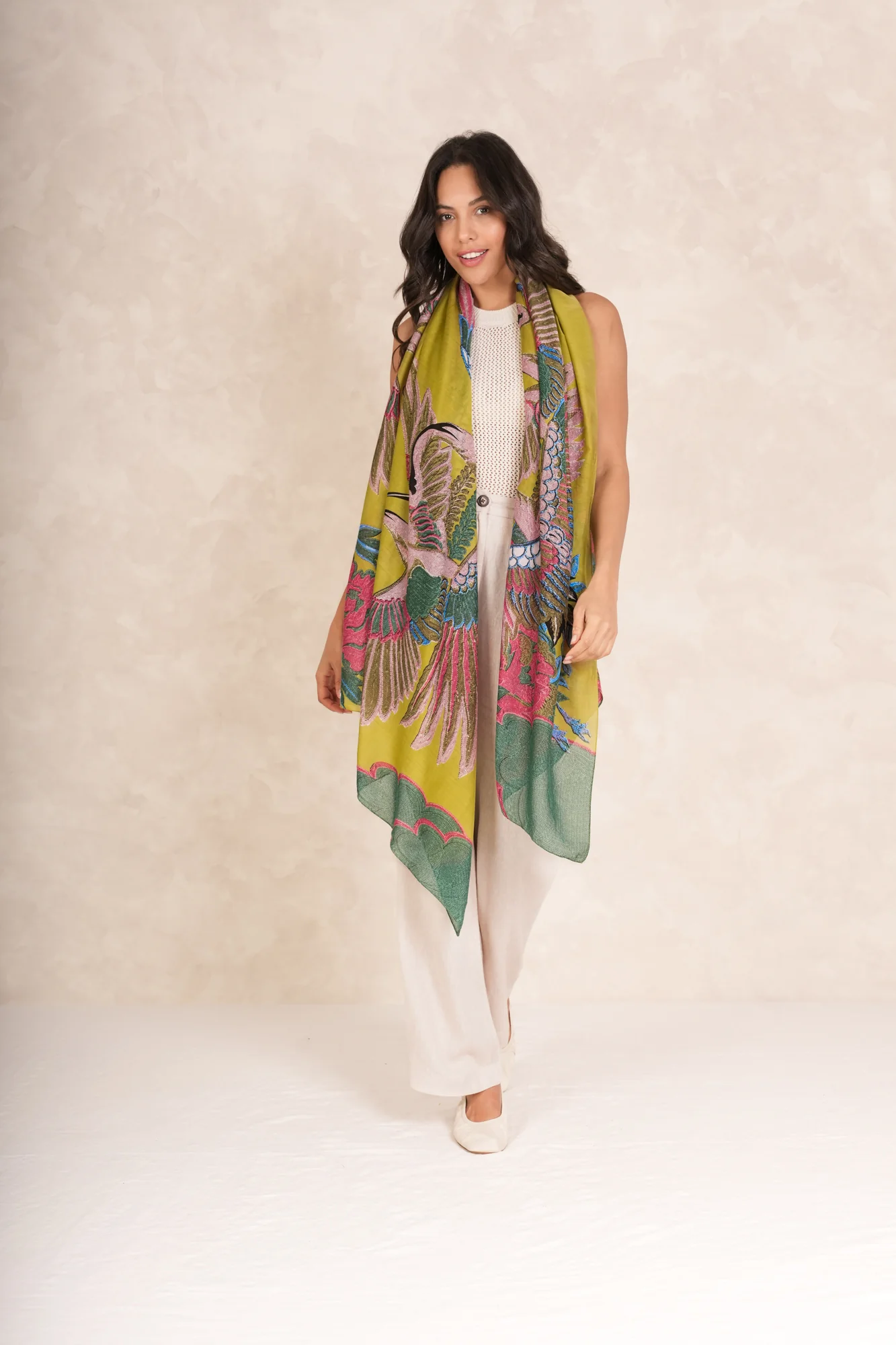 Crane Olive Scarf - Image 2