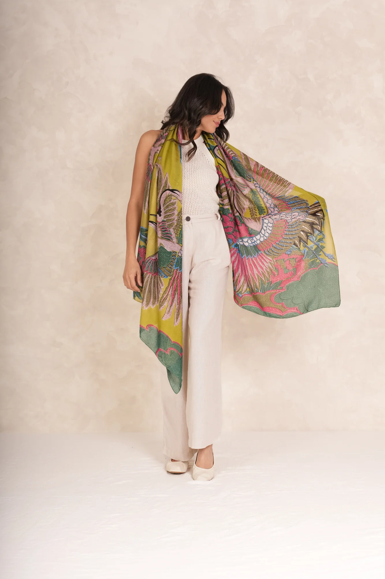 Crane Olive Scarf - Image 5