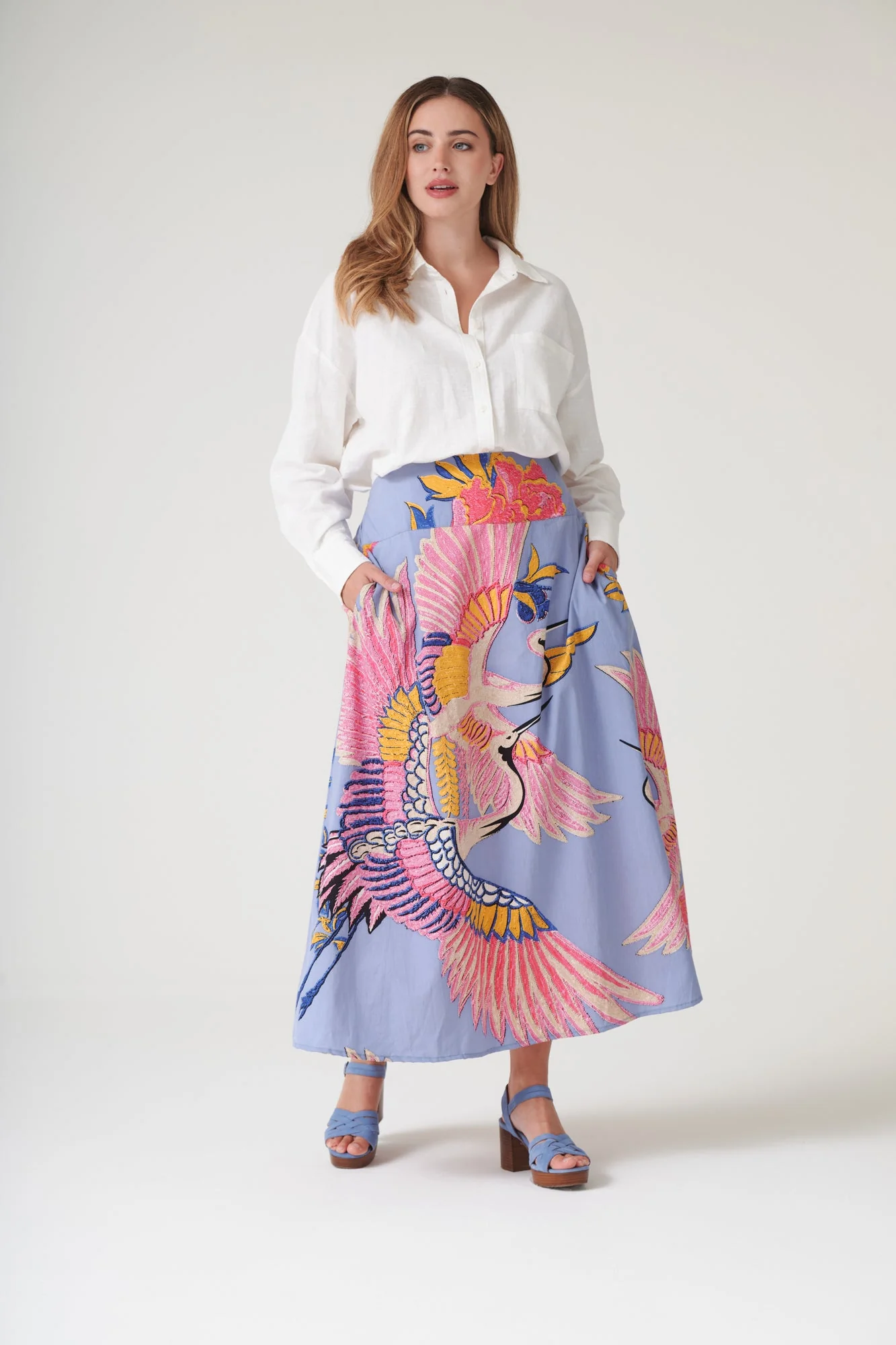 Crane Periwinkle A-line Maxi Skirt - Image 5