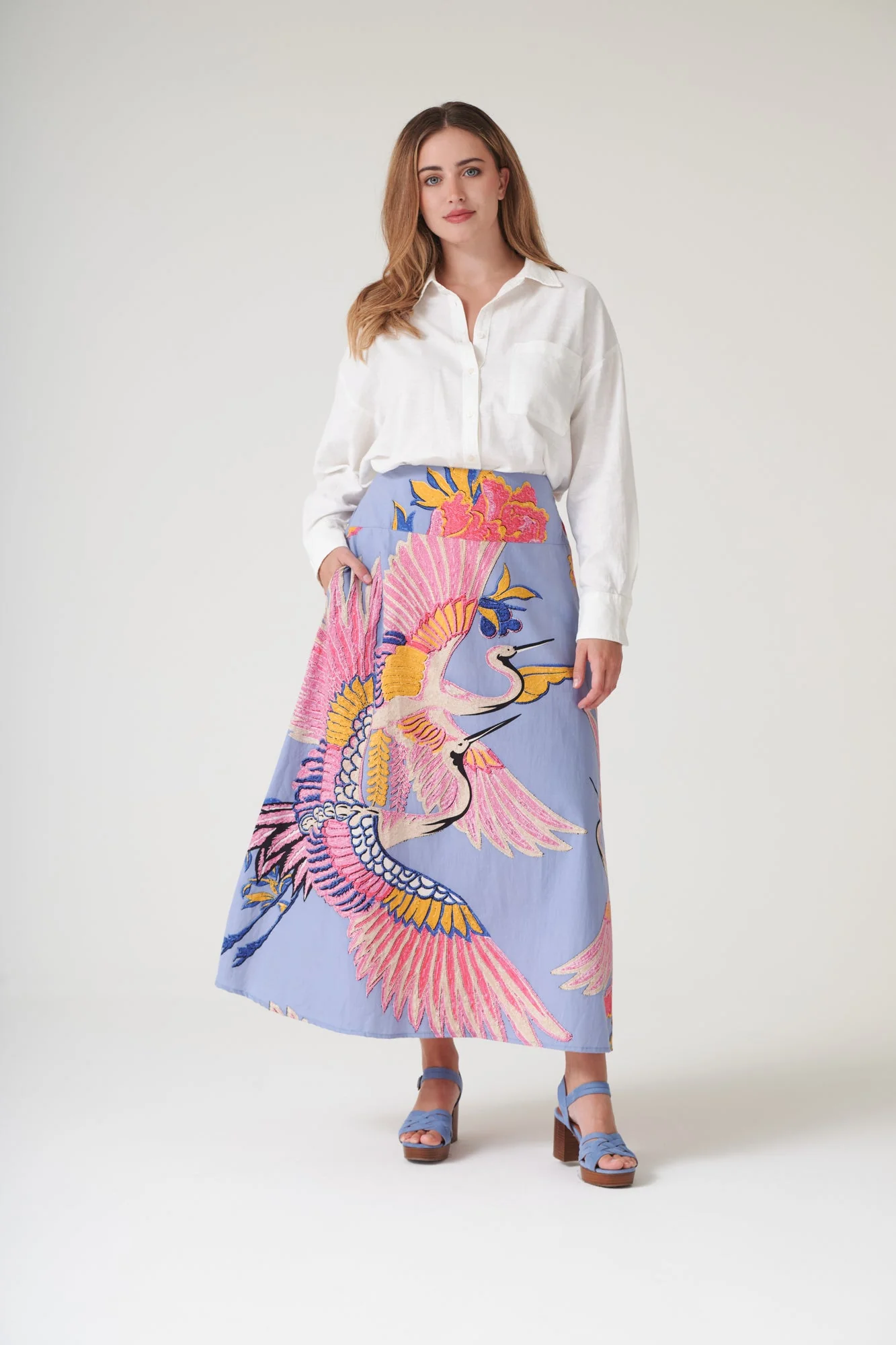 Crane Periwinkle A-line Maxi Skirt - Image 6