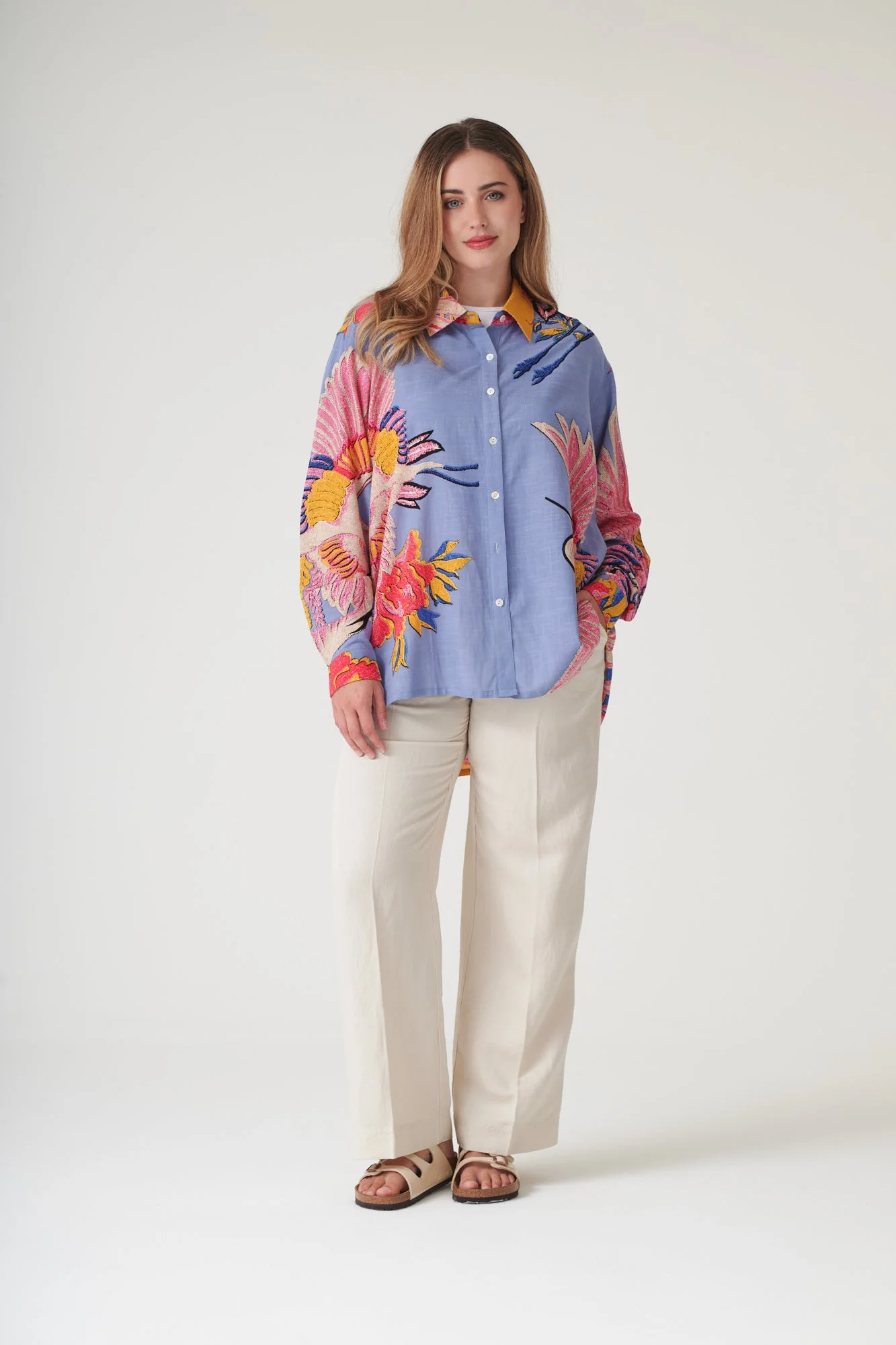 Crane Periwinkle Oversized Shirt - Image 2