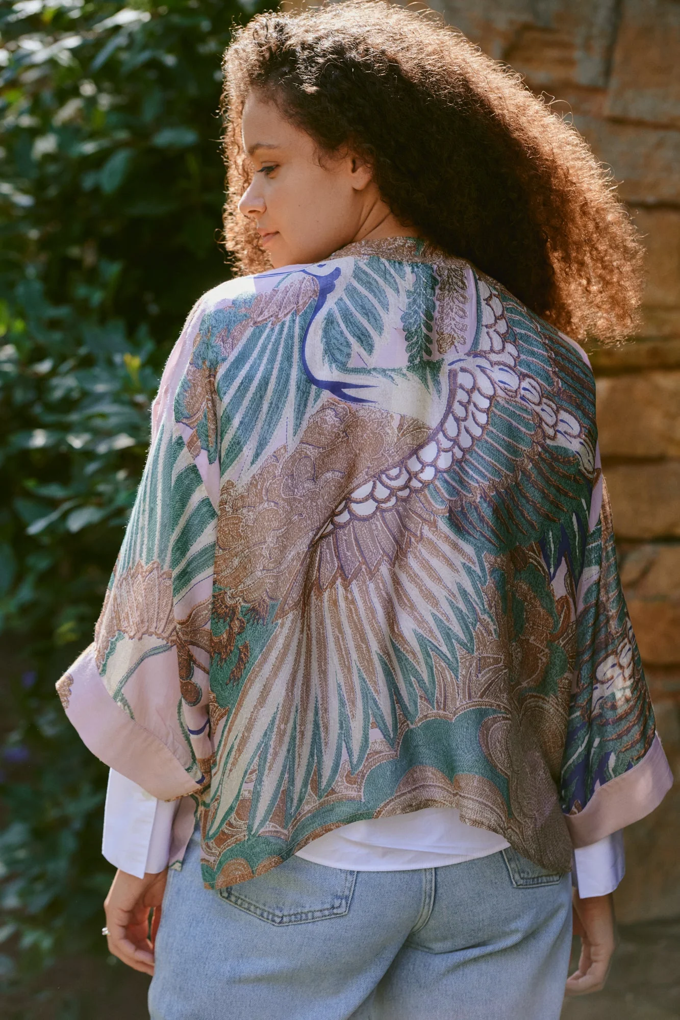 Crane Plaster Pink Kimono - Image 3