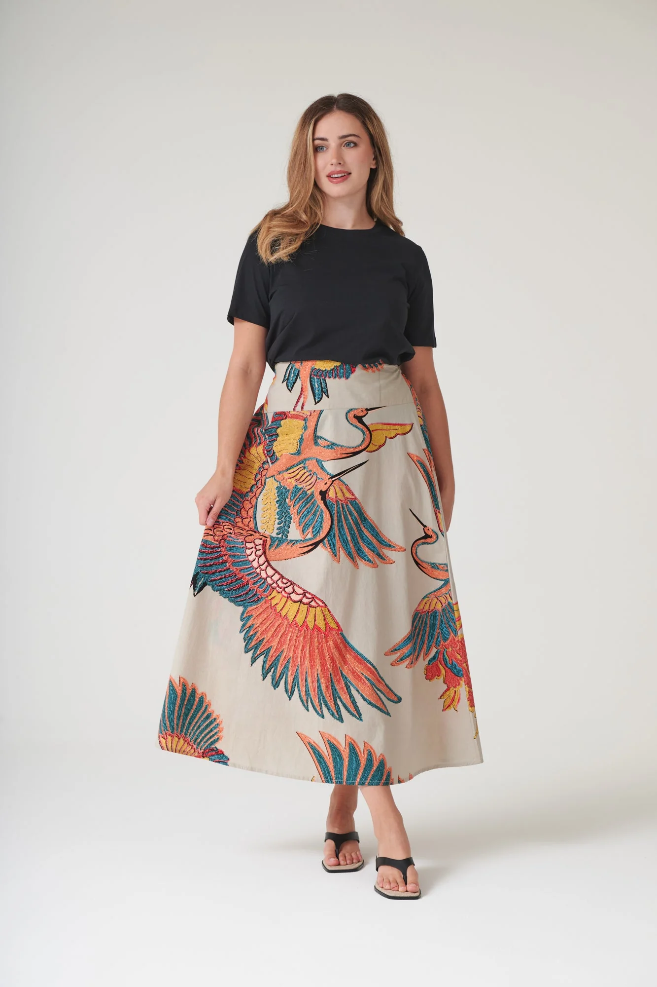 Crane Stone A-line Maxi Skirt - Image 3