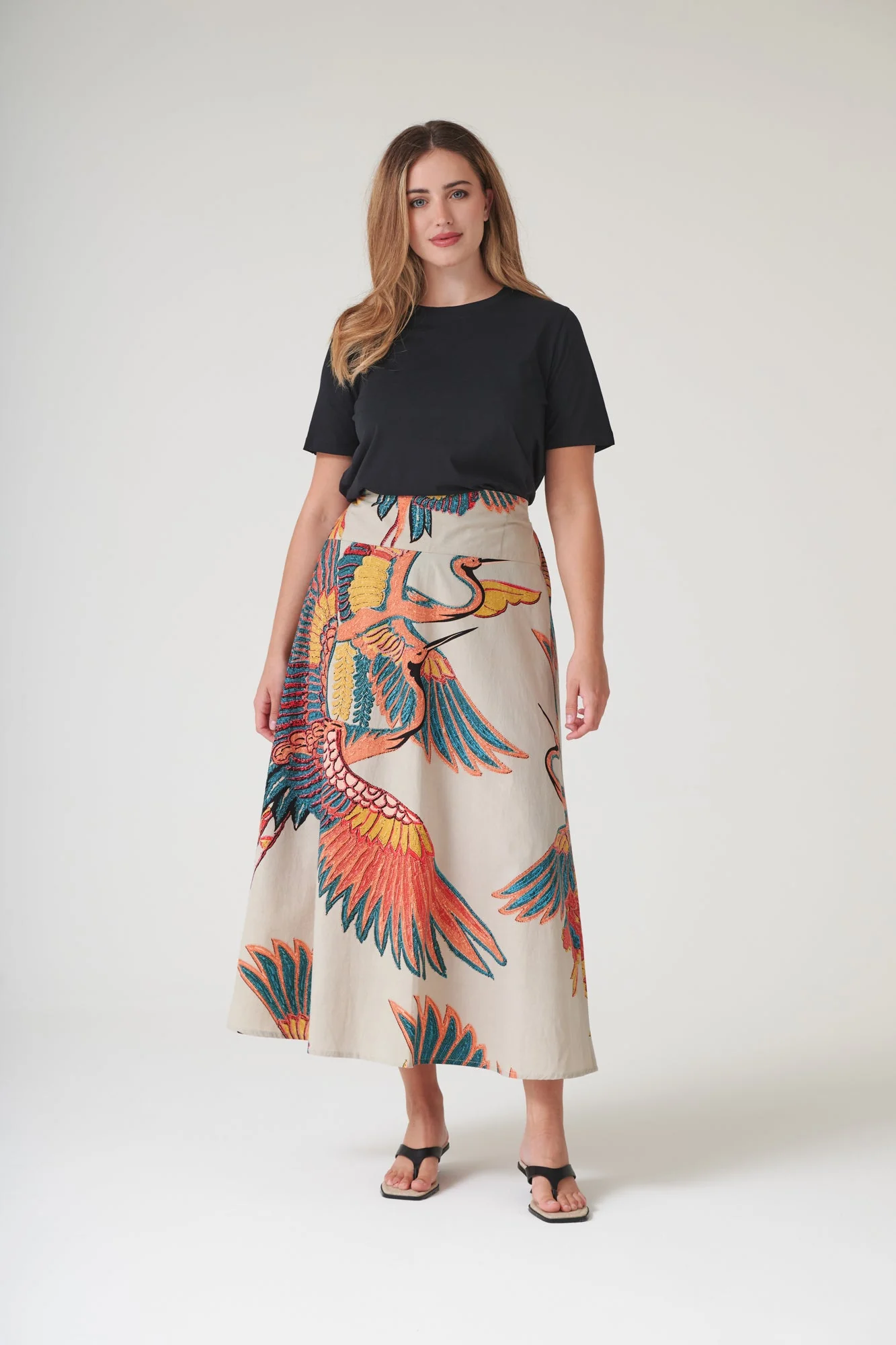 Crane Stone A-line Maxi Skirt - Image 4