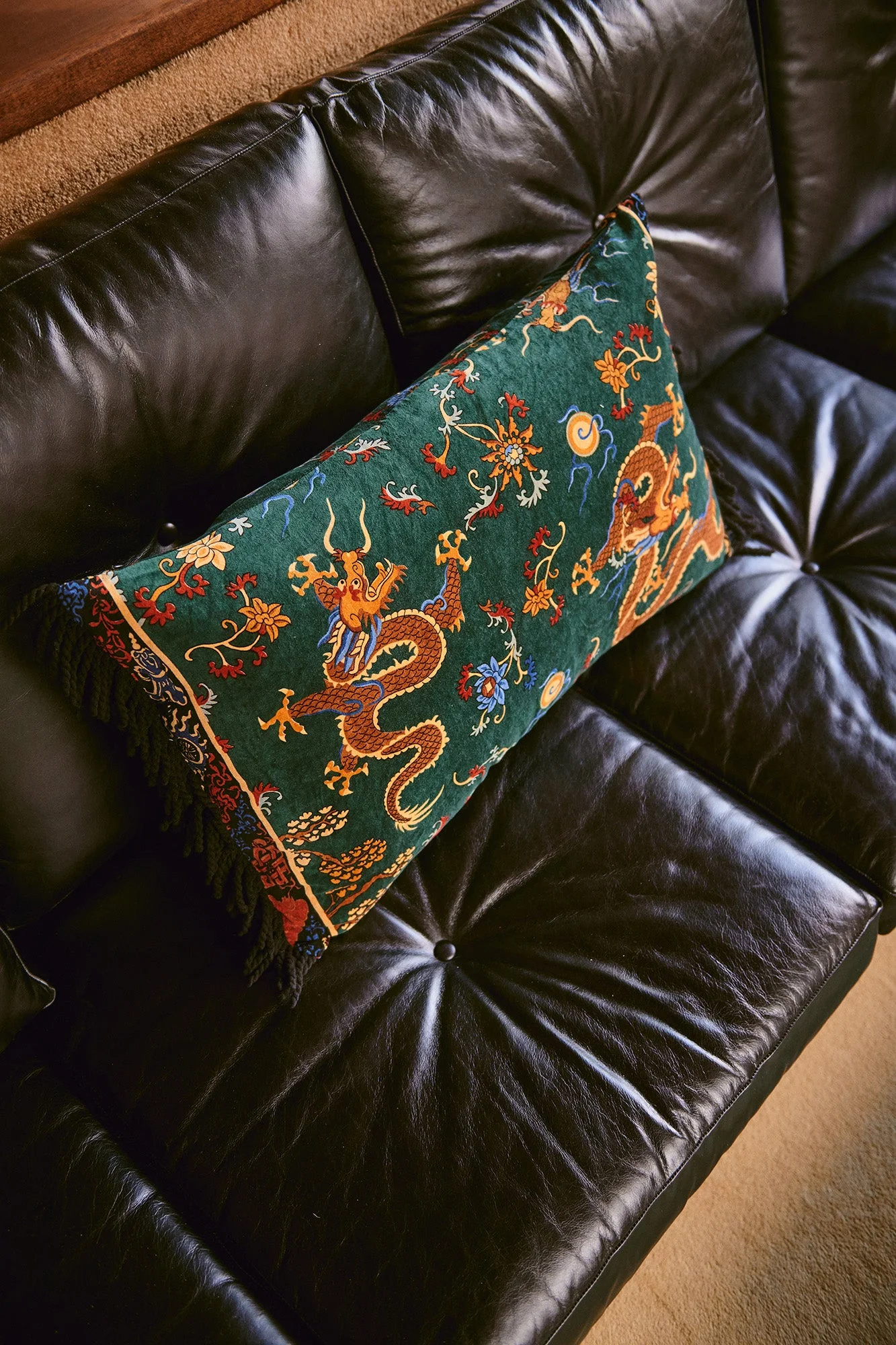 Dragon Green Rectangle Cushion Cover - Image 2