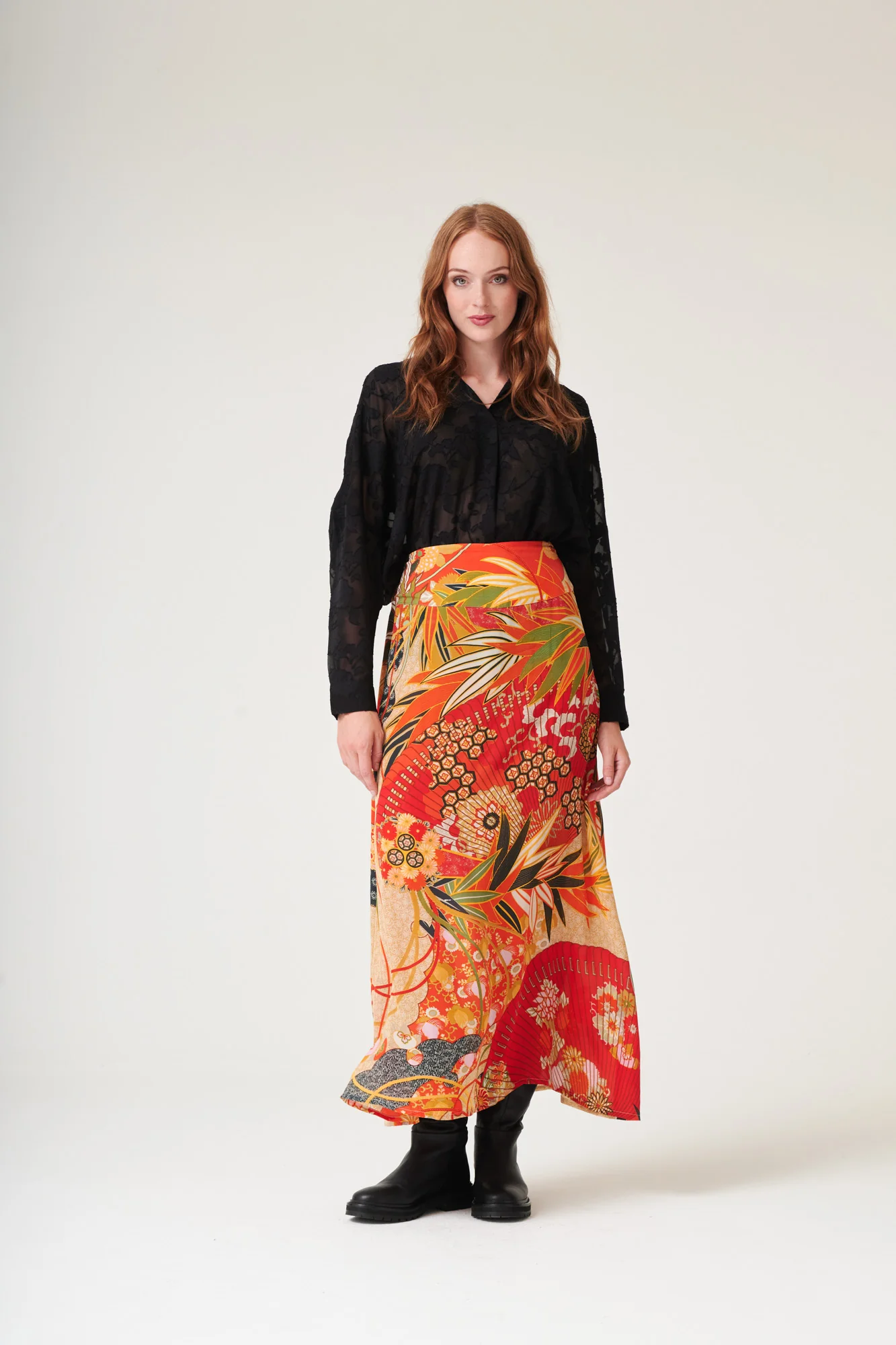 Fans Scarlet A-line Maxi Skirt Crepe - Image 3