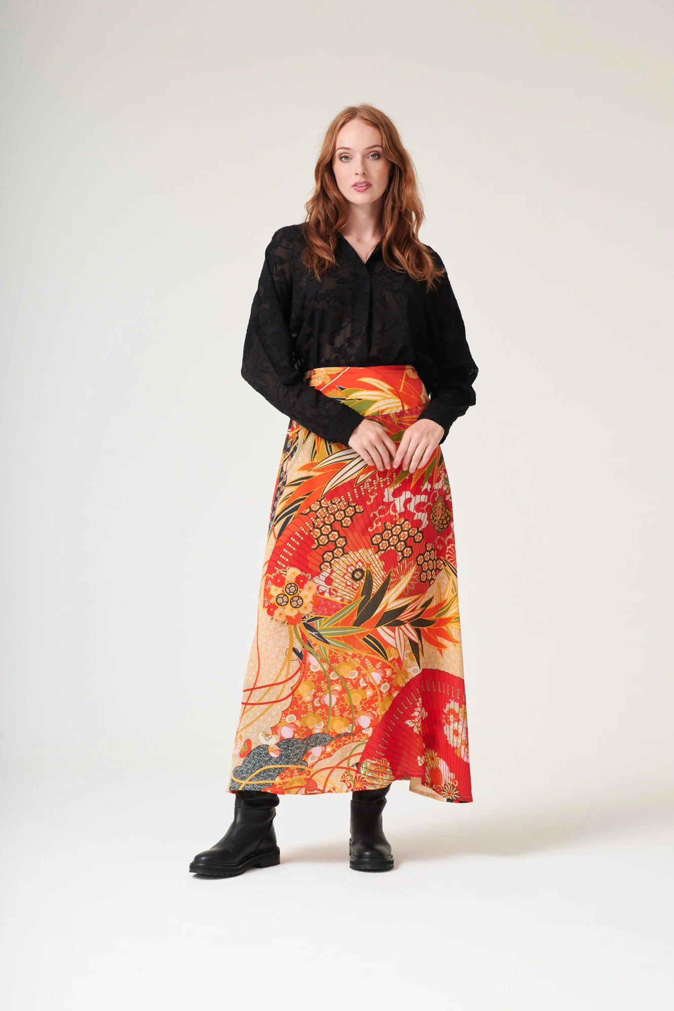 Fans Scarlet A-line Maxi Skirt Crepe - Image 4