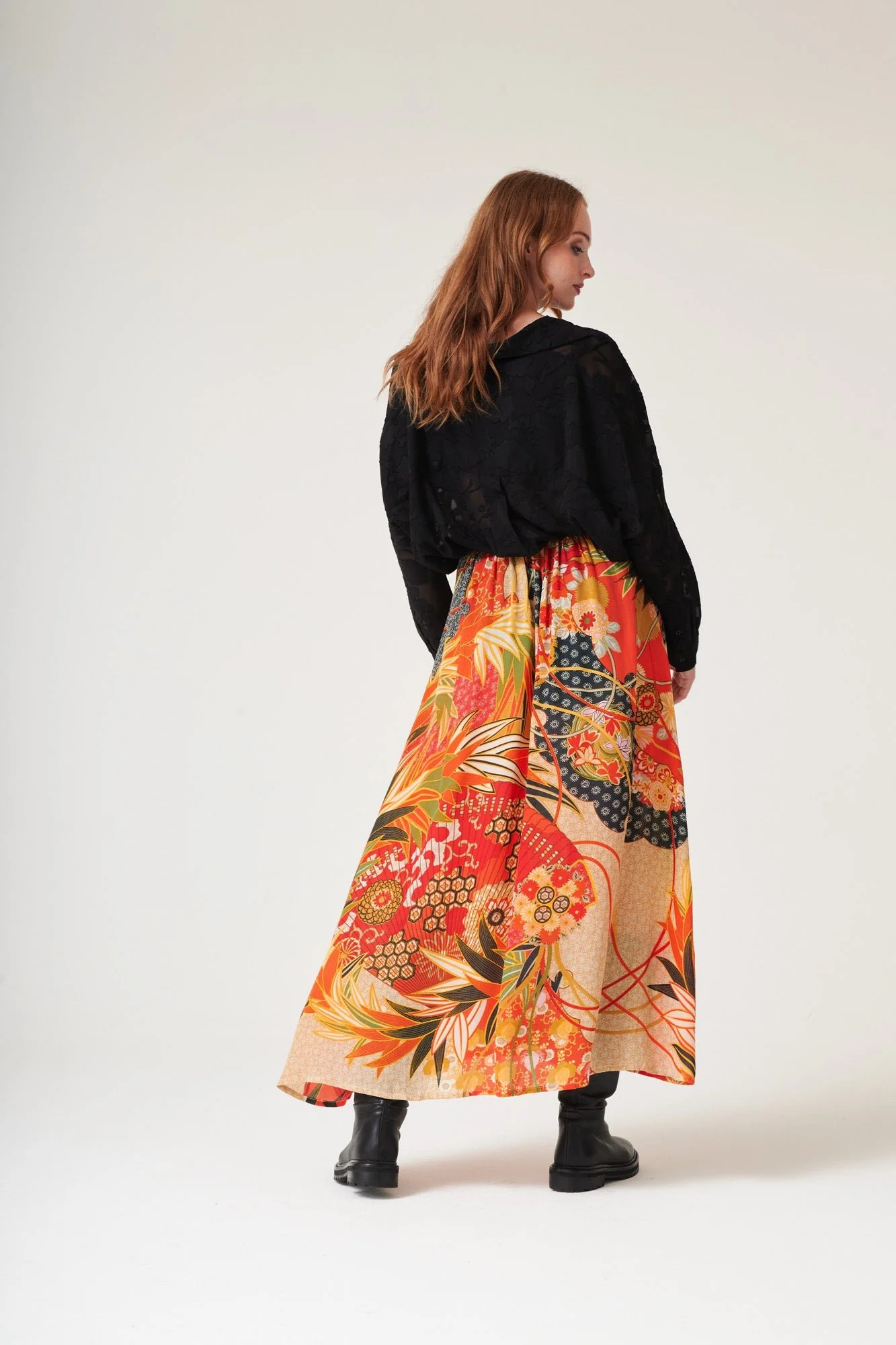 Fans Scarlet A-line Maxi Skirt Crepe - Image 5