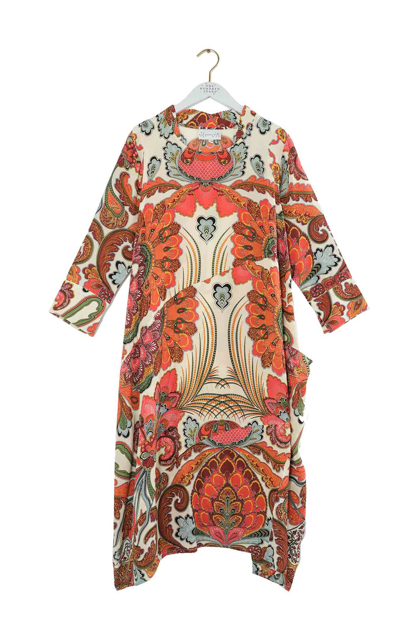 Fiesta Orange Asymmetric Dress - Image 4