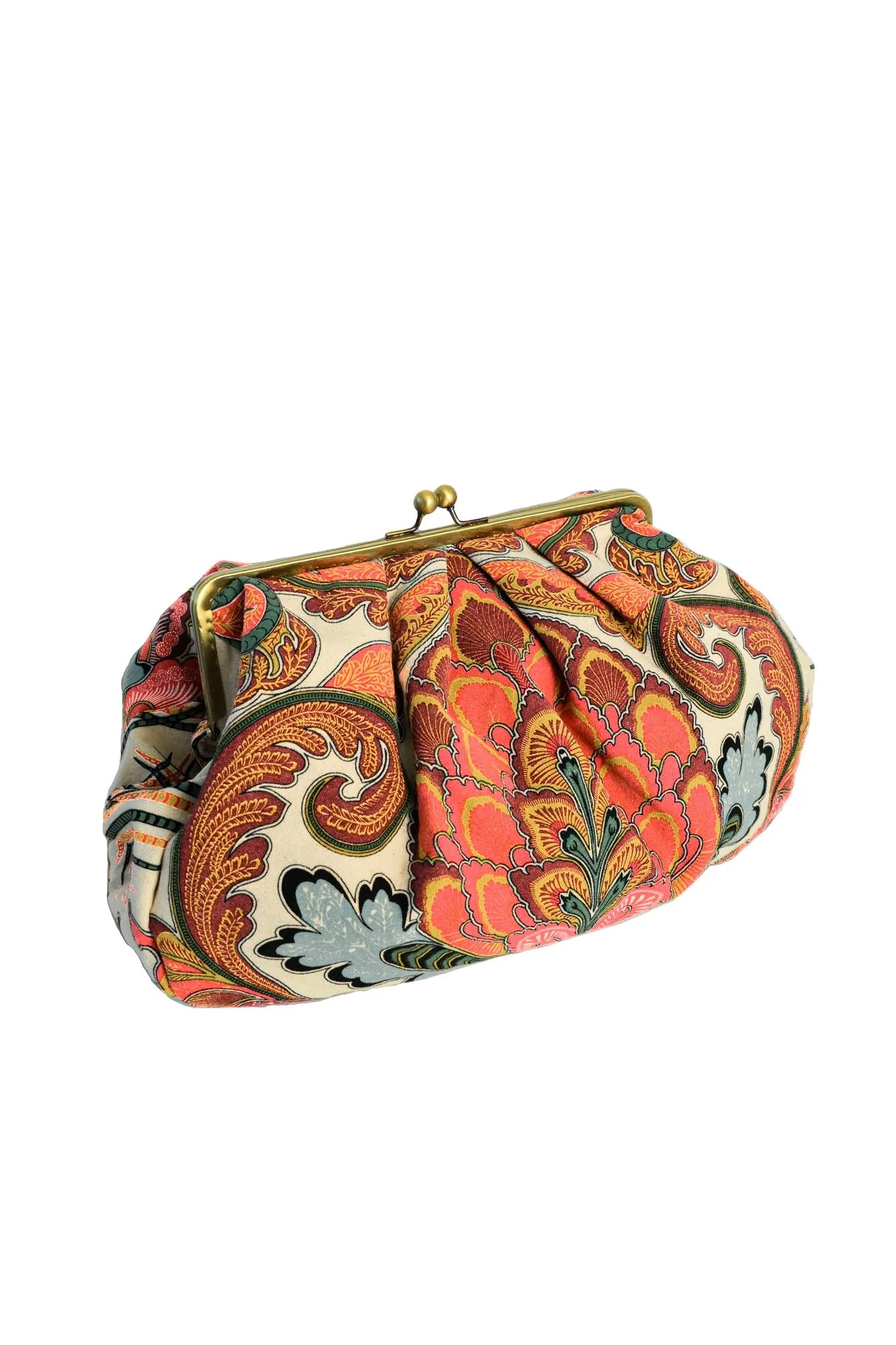 Fiesta Orange Kiss Lock Clutch Bag - Image 3