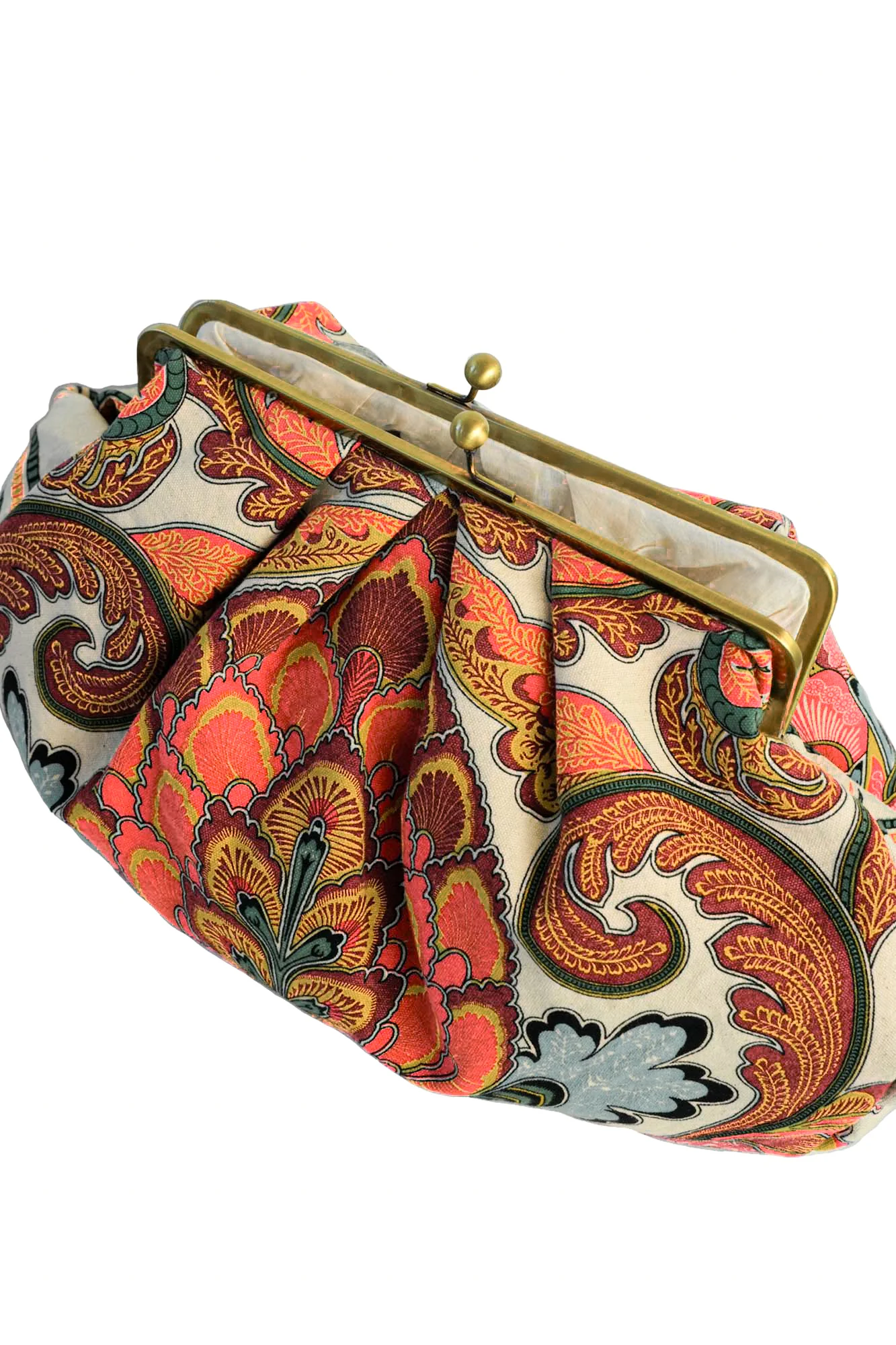 Fiesta Orange Kiss Lock Clutch Bag - Image 5