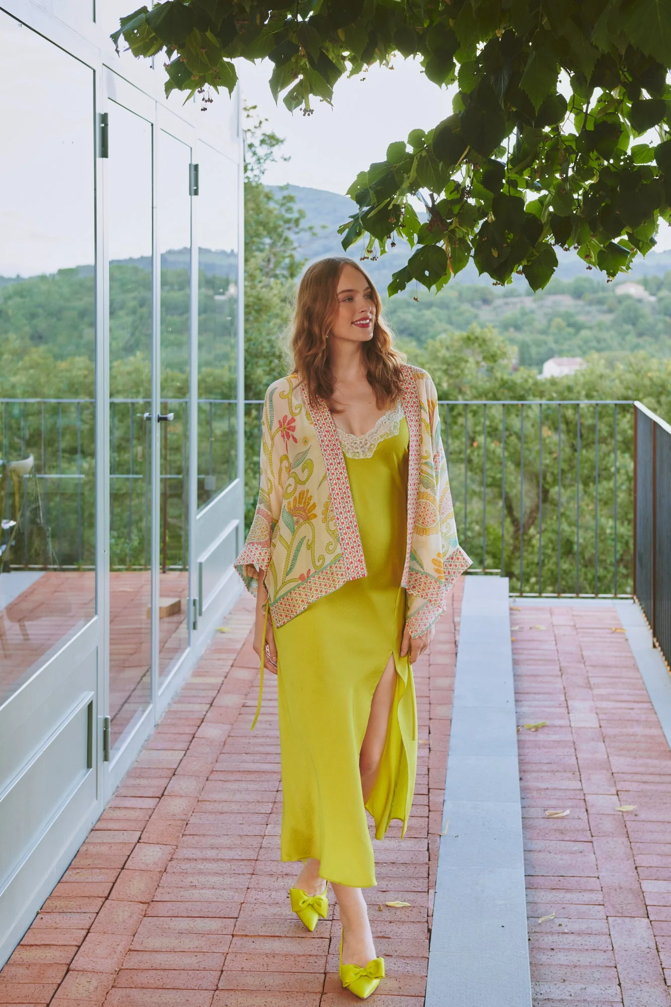 Giant Kantha Lime Kimono