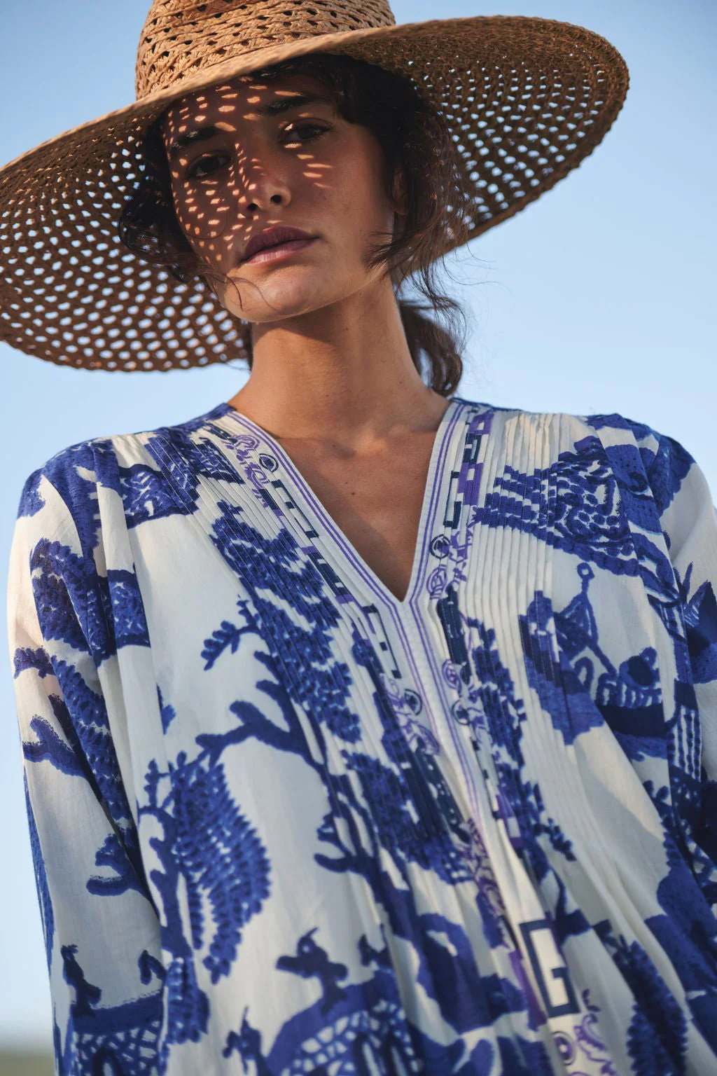 Giant Willow Blue Pinch Pleat Dress - Image 2