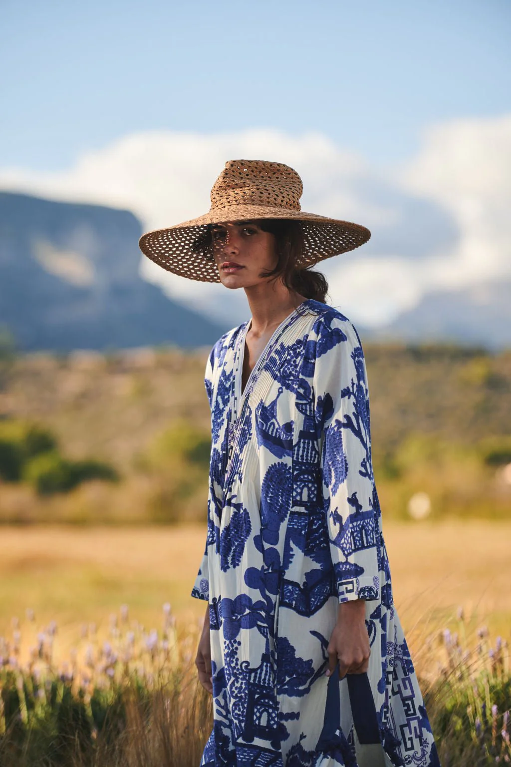 Giant Willow Blue Pinch Pleat Dress - Image 3