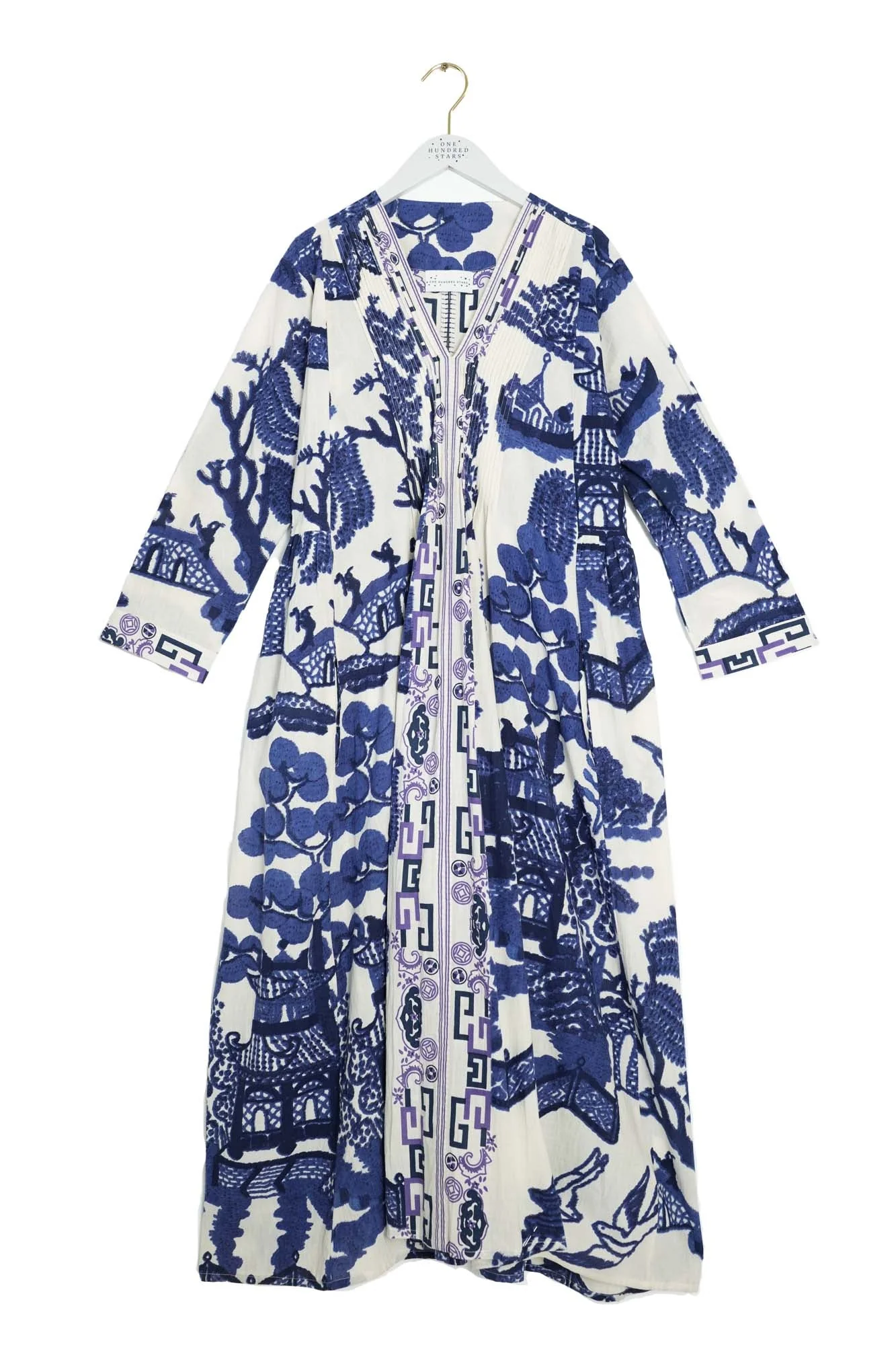 Giant Willow Blue Pinch Pleat Dress - Image 4