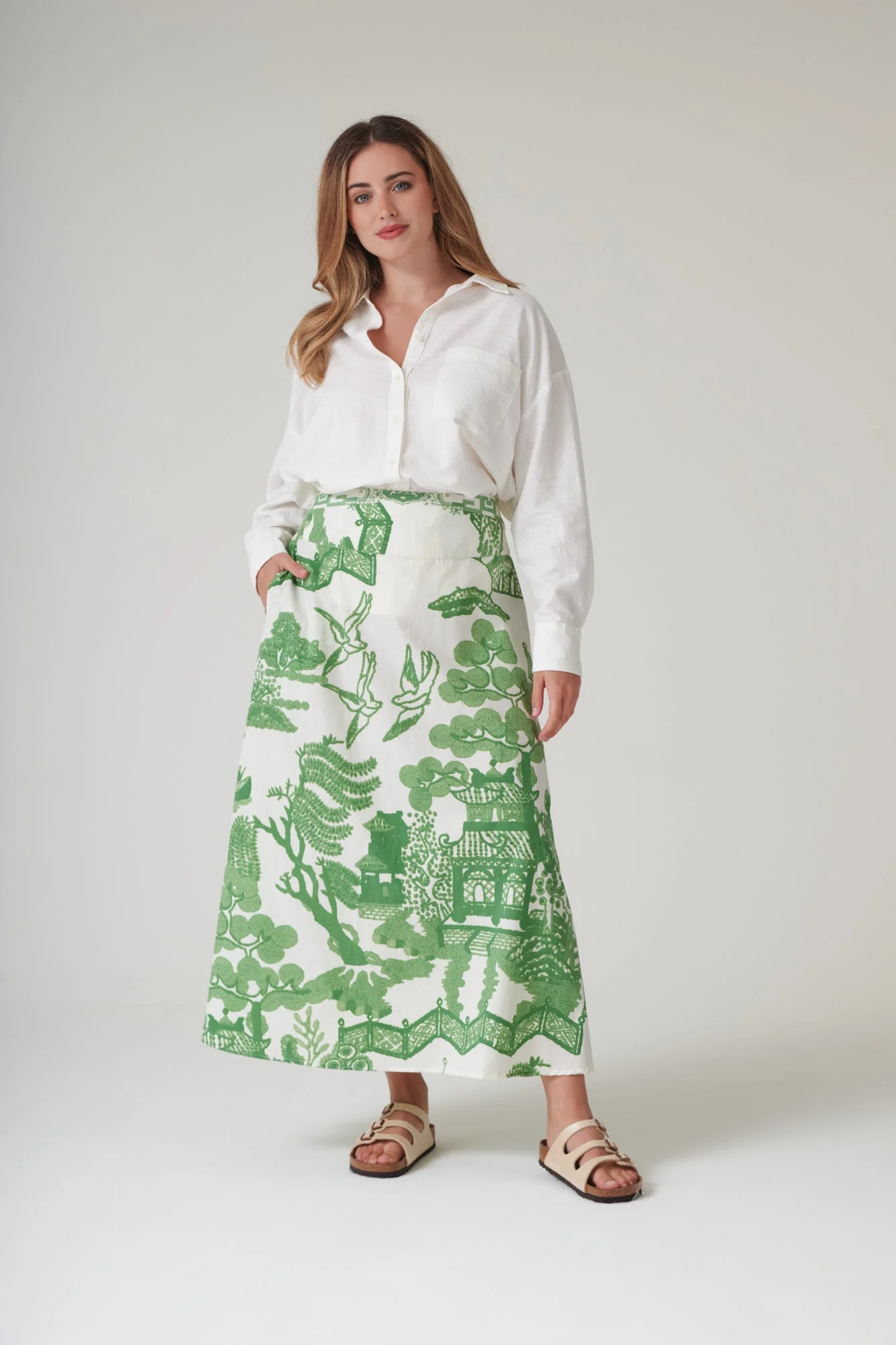 Giant Willow Green A-line Maxi Skirt - Image 5