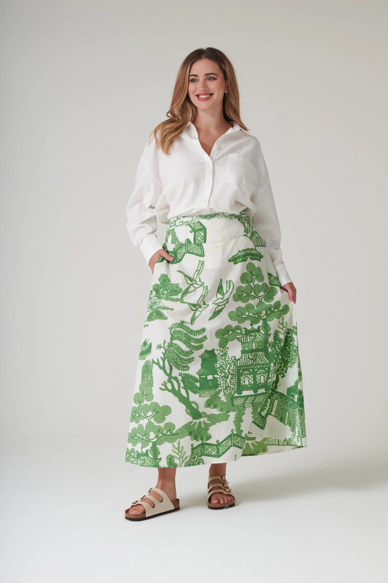 Giant Willow Green A-line Maxi Skirt - Image 6