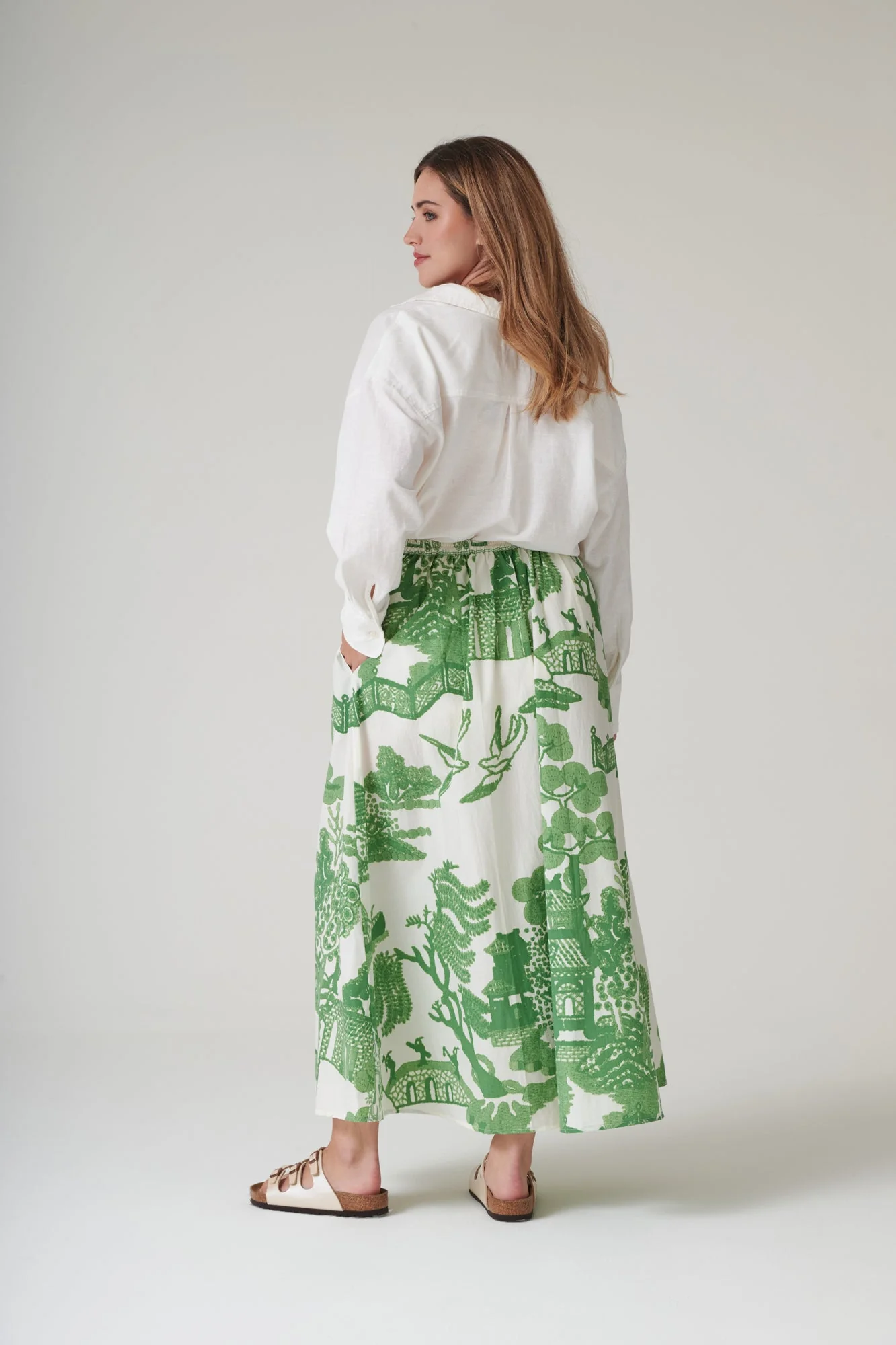 Giant Willow Green A-line Maxi Skirt - Image 7