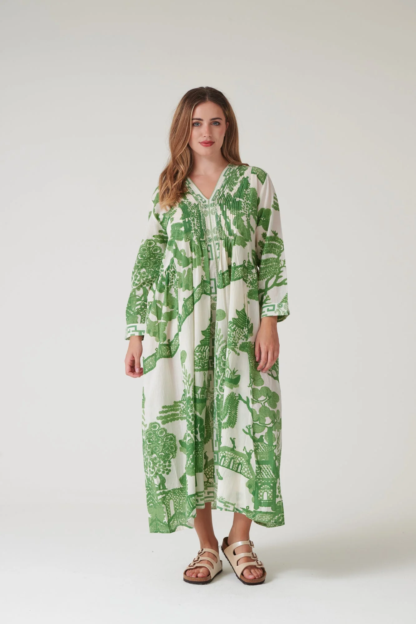 Giant Willow Green Pinch Pleat Dress - Image 4
