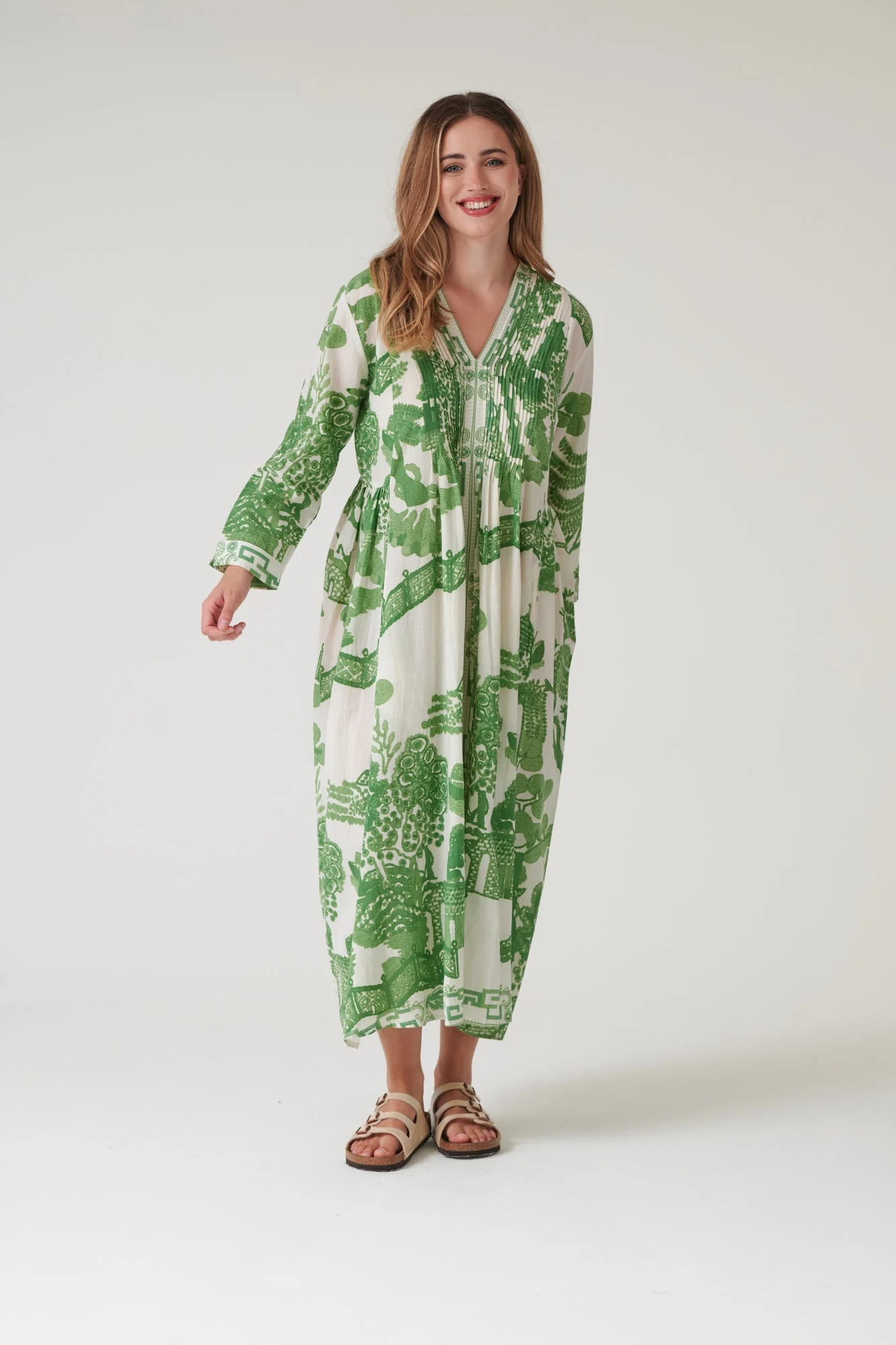 Giant Willow Green Pinch Pleat Dress - Image 5