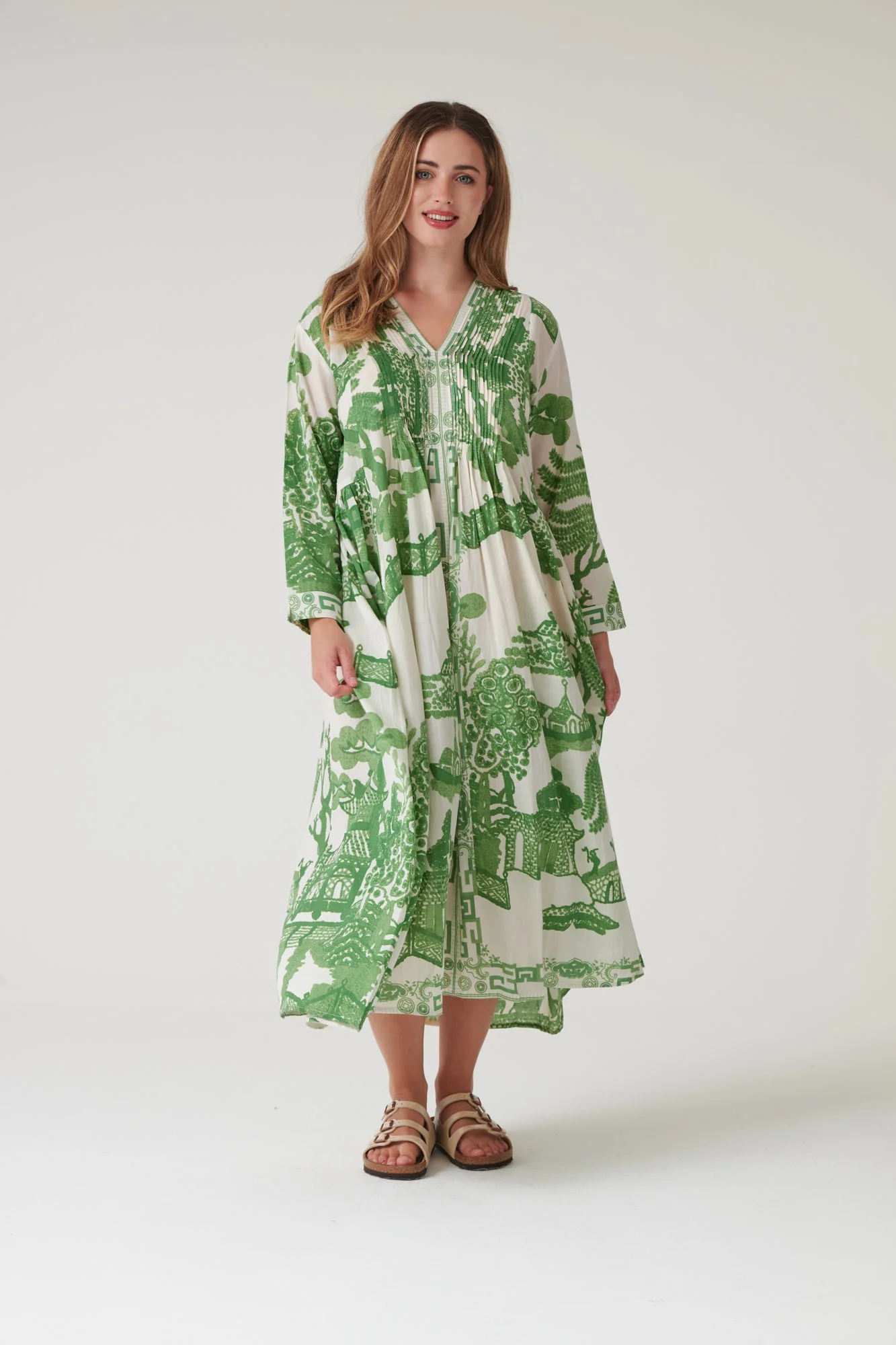 Giant Willow Green Pinch Pleat Dress - Image 6