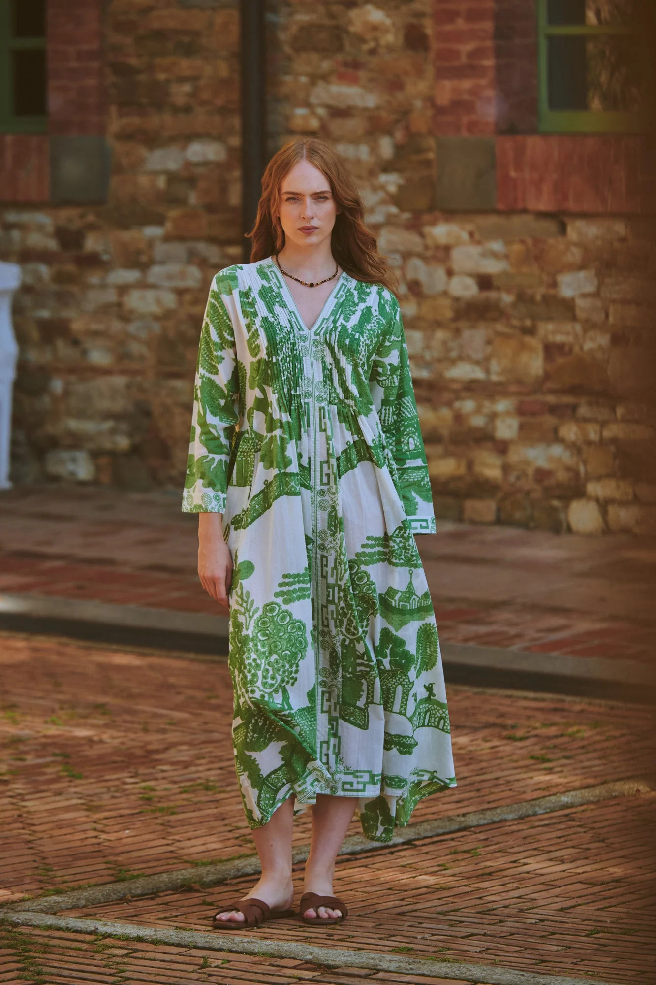 Giant Willow Green Pinch Pleat Dress - Image 7