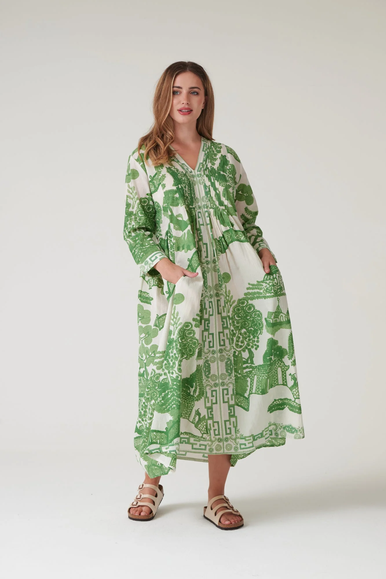 Giant Willow Green Pinch Pleat Dress - Image 8