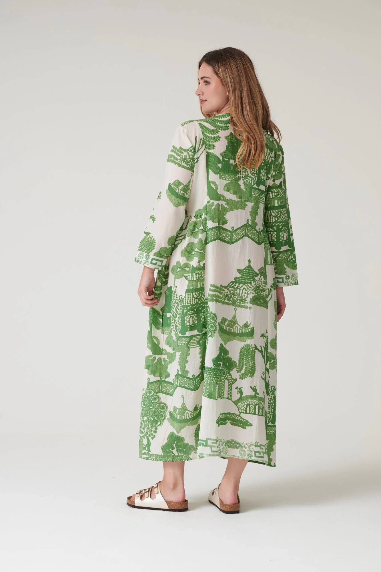 Giant Willow Green Pinch Pleat Dress - Image 9