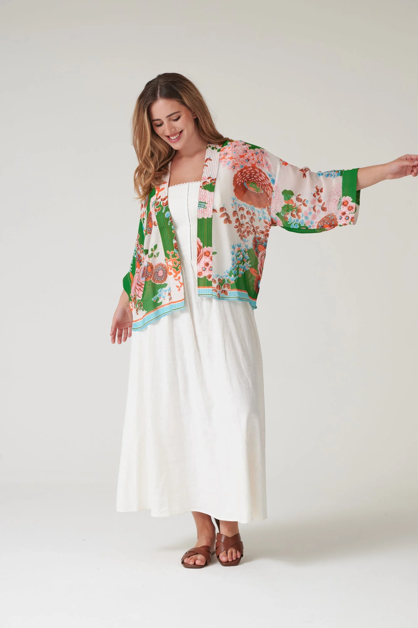 Kitsch Bouquet Green Kimono - Image 5