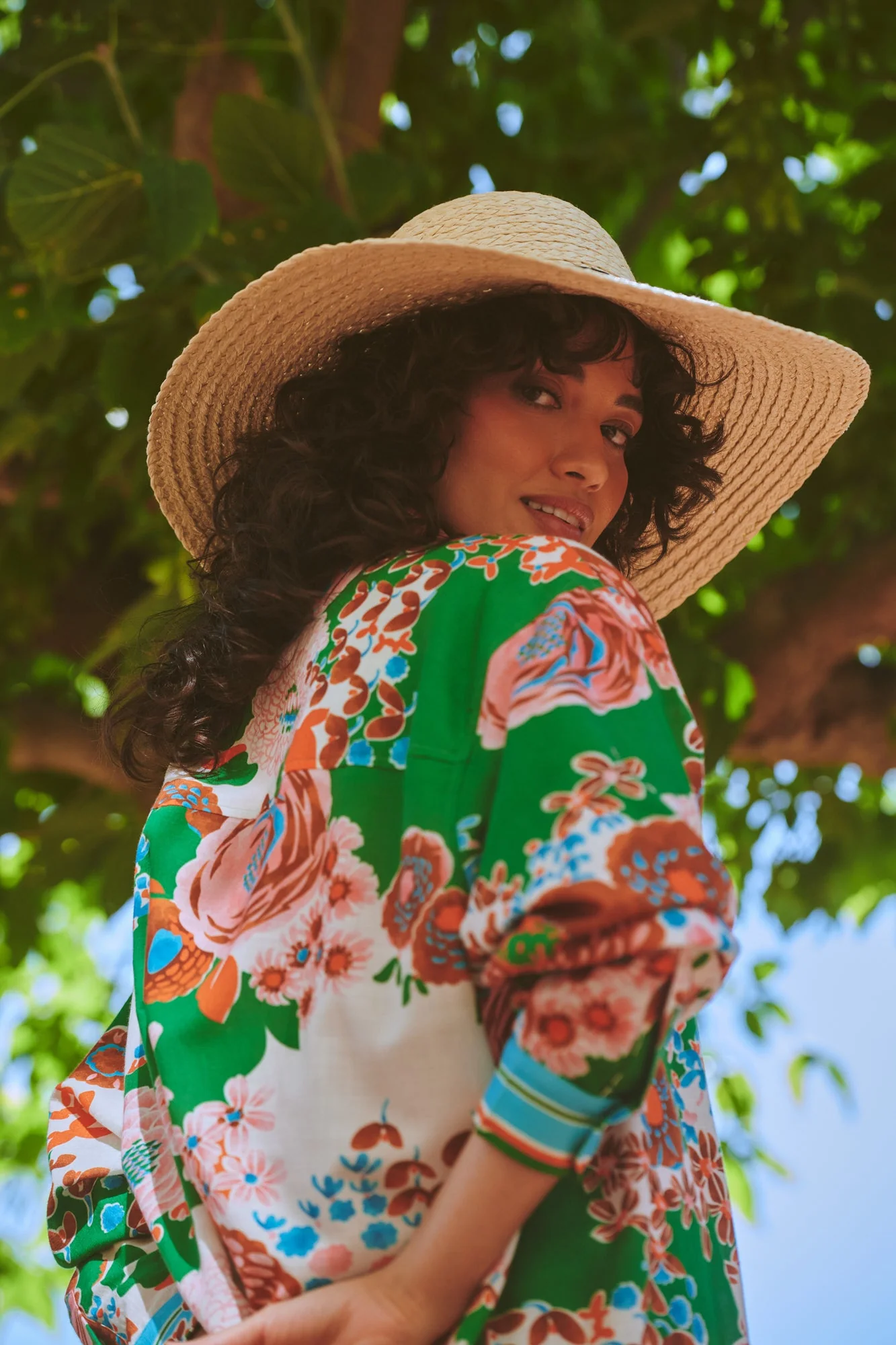 Kitsch Bouquet Green Oversized Shirt - Image 2