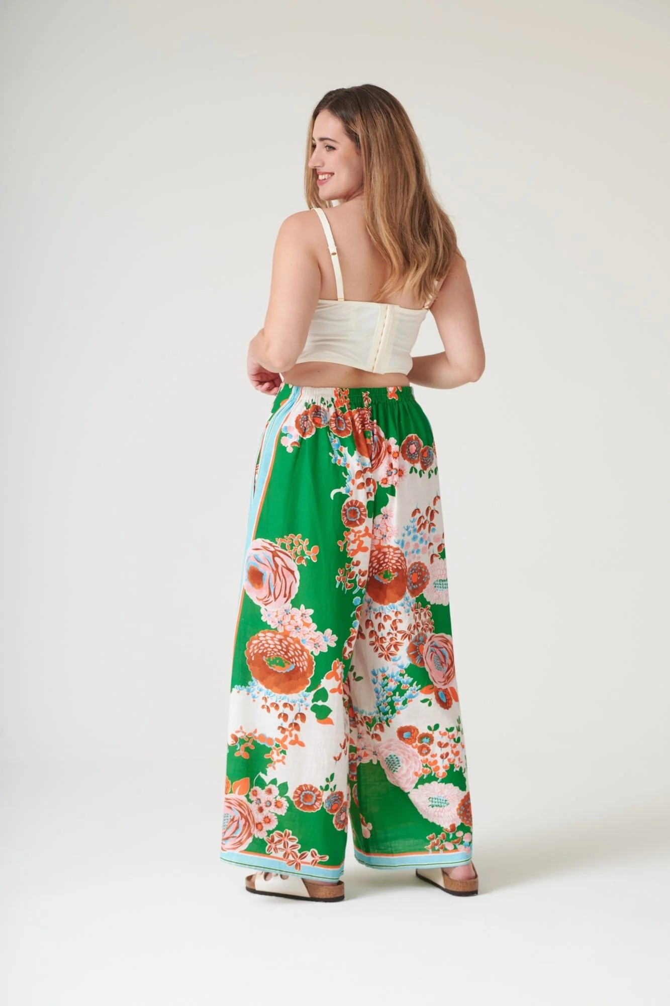 Kitsch Bouquet Green Palazzo Pants - Image 7