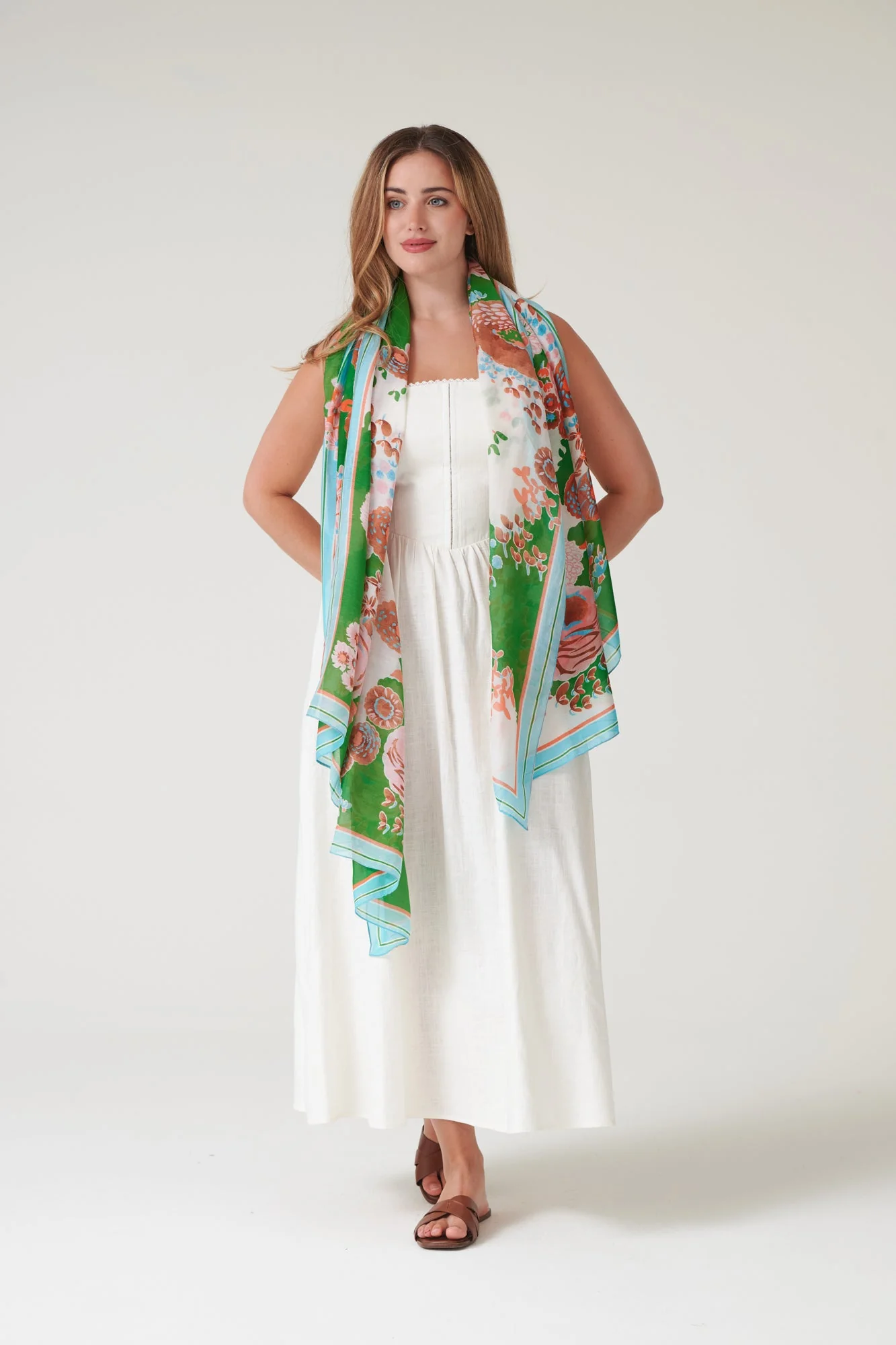 Kitsch Bouquet Green Scarf - Image 4